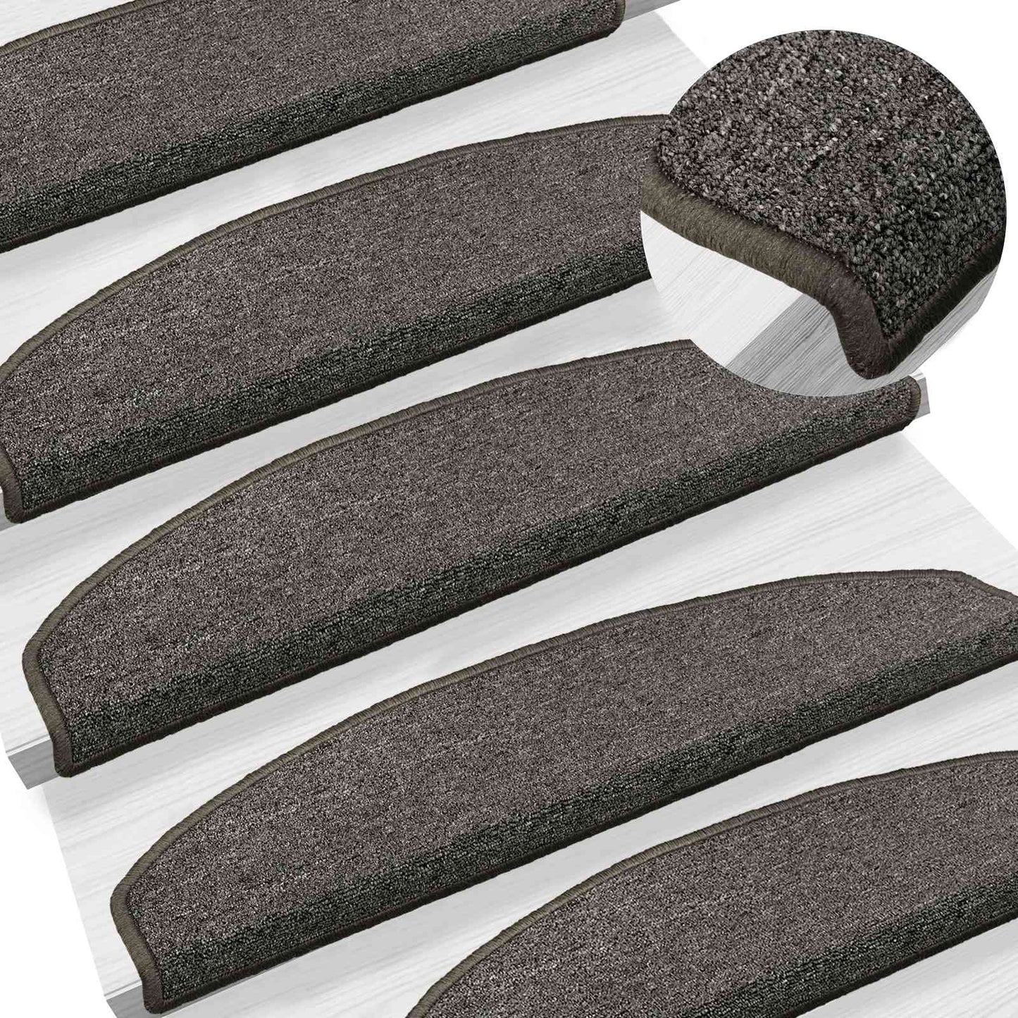 Selvklæbende Trappemåtter 15 pcs Mørkegrå 80 x 24,5 x 3,5 cm