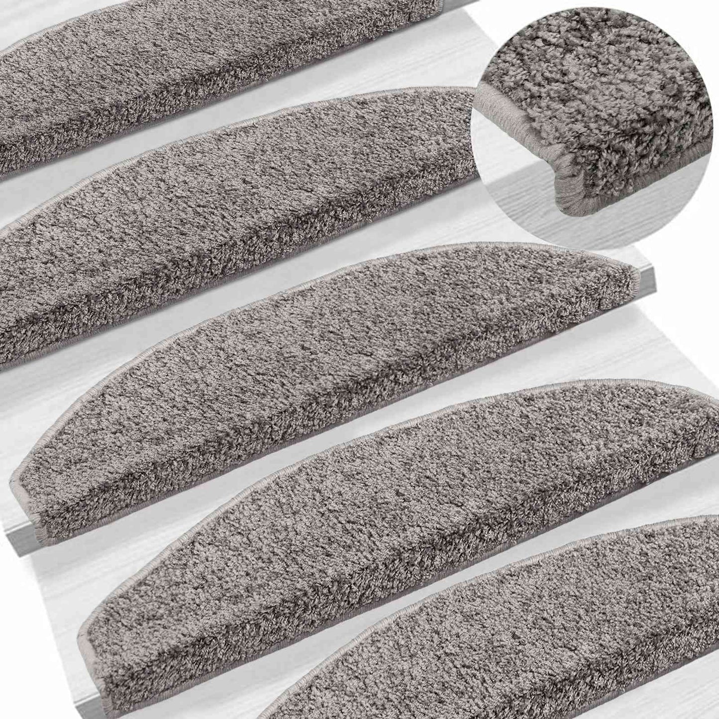 Selvklæbende Trappemåtter 15 pcs Grå 80 x 24,5 x 3,5 cm