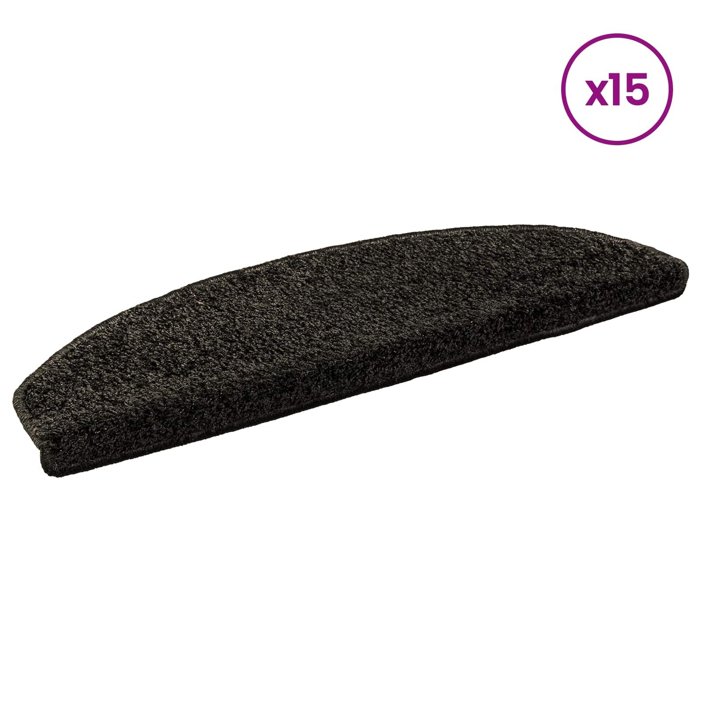 Selvklæbende Trappemåtter 15 pcs Antracit 80 x 24,5 x 3,5 cm