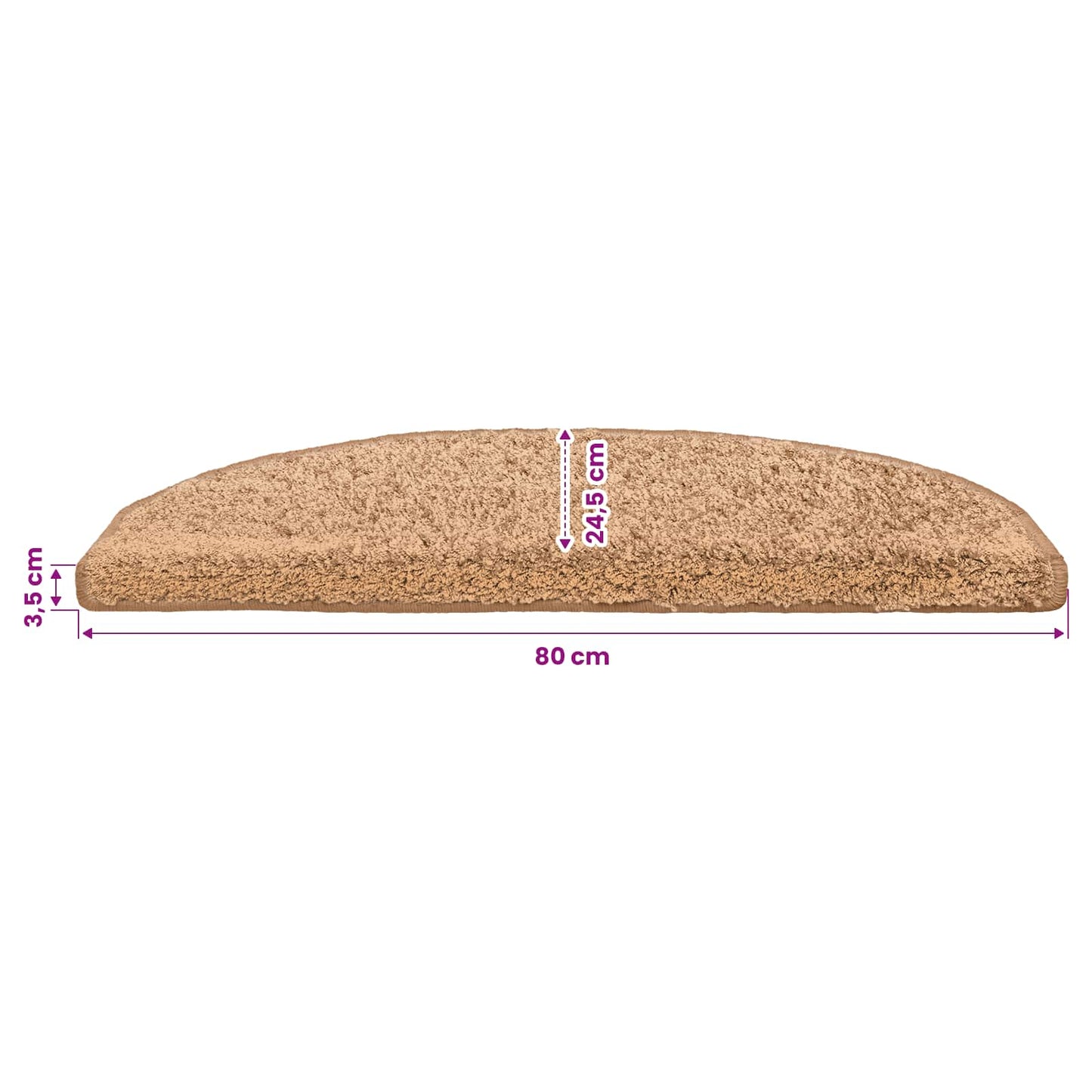 Selvklæbende Trappemåtter 15 pcs Beige 80 x 24,5 x 3,5 cm