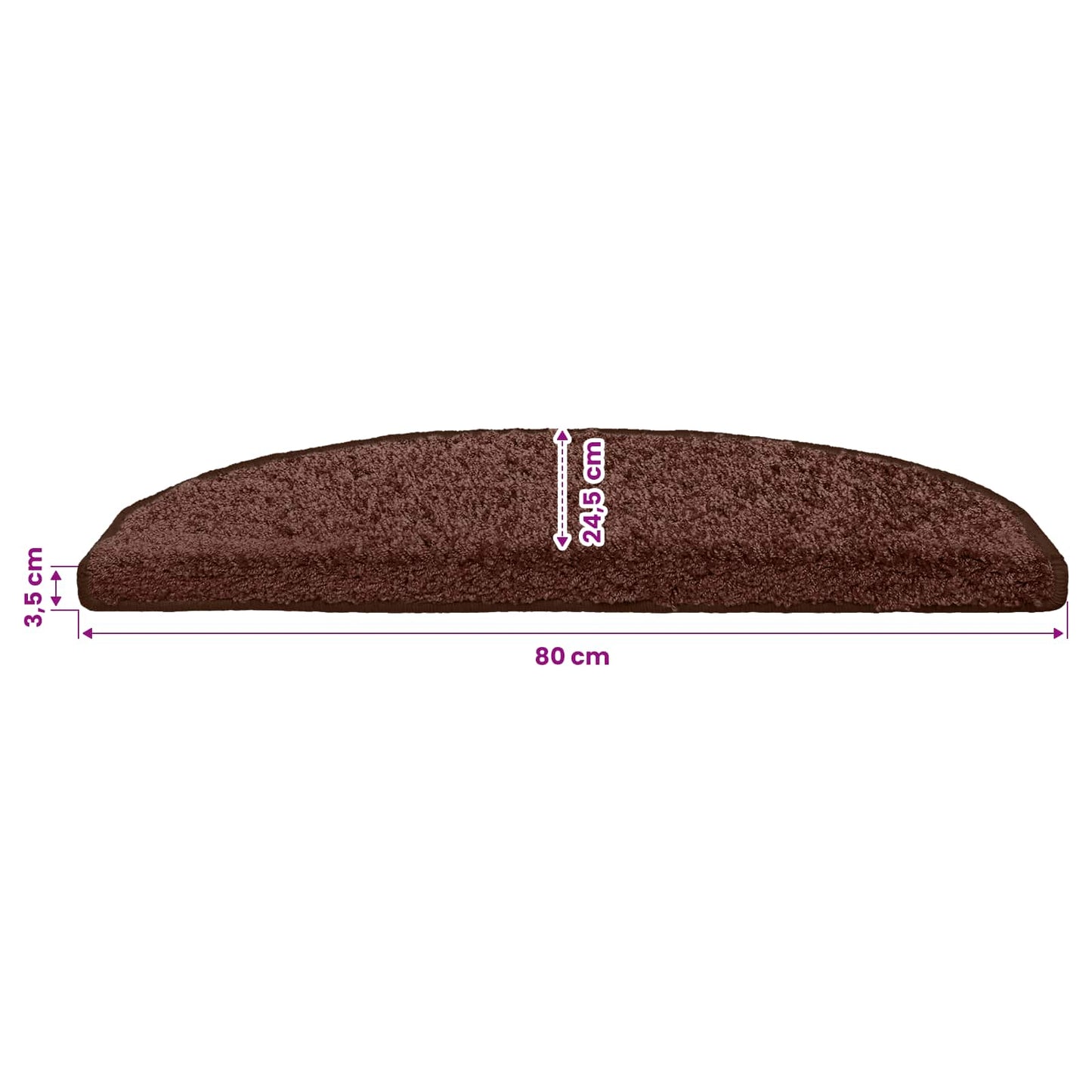 Selvklæbende Trappemåtter 15 pcs Brun 80 x 24,5 x 3,5 cm
