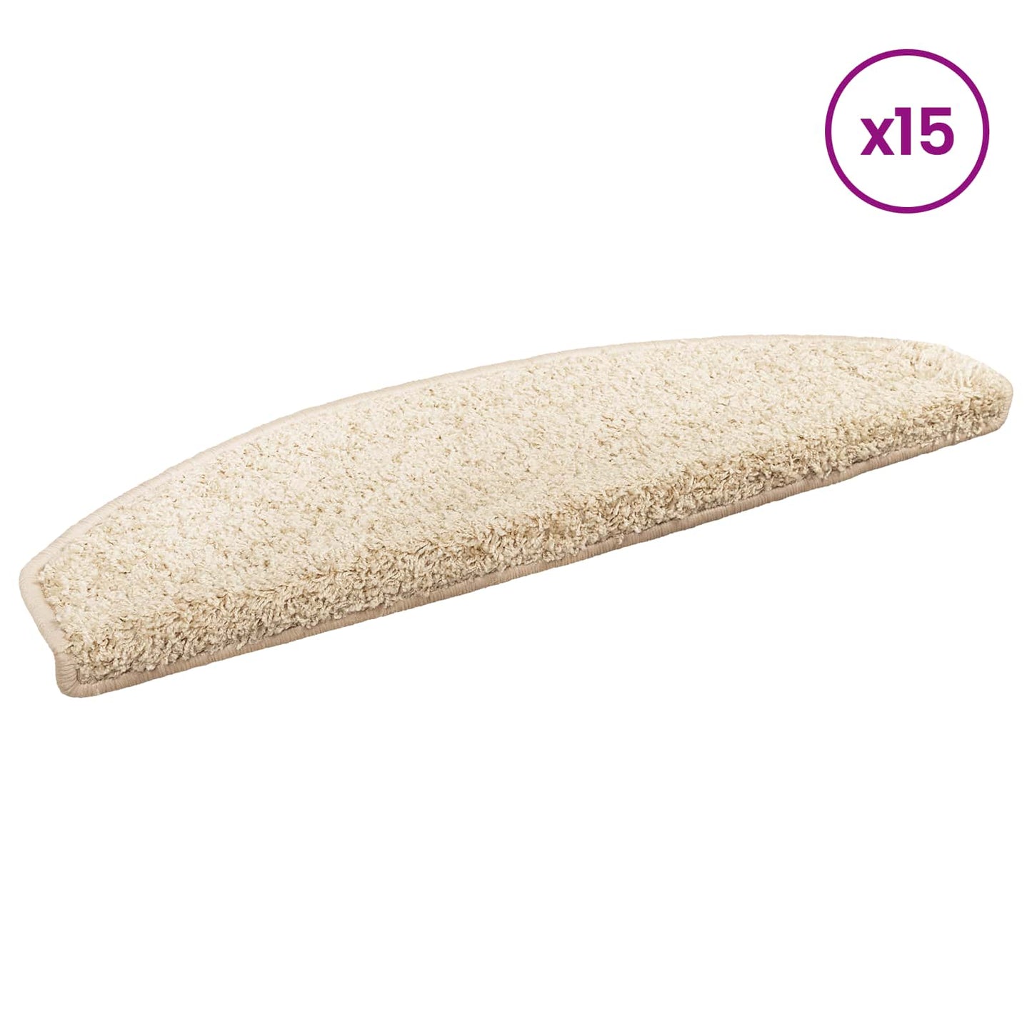 Selvklæbende Trappemåtter 15 pcs Lys Brun 80 x 24,5 x 3,5 cm