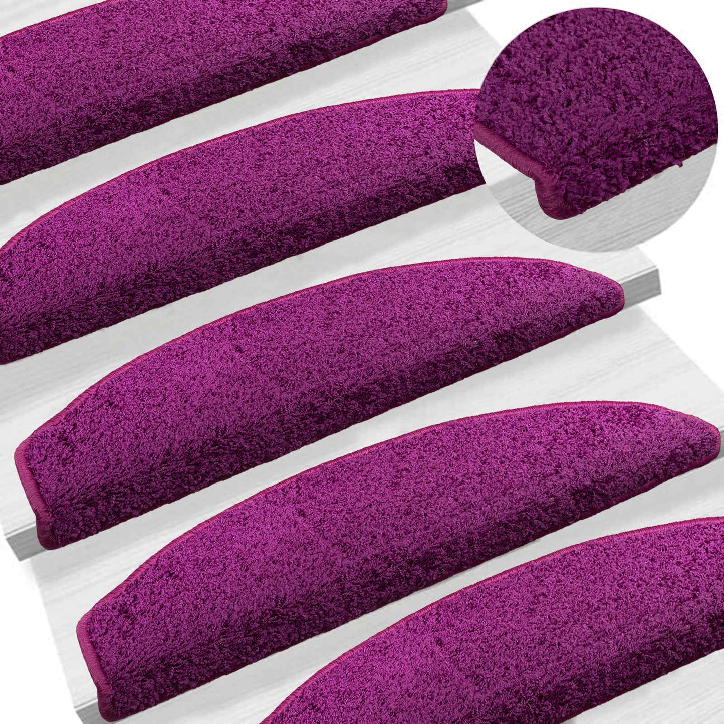 Selvklæbende Trappemåtter 15 pcs Violet 80 x 24,5 x 3,5 cm