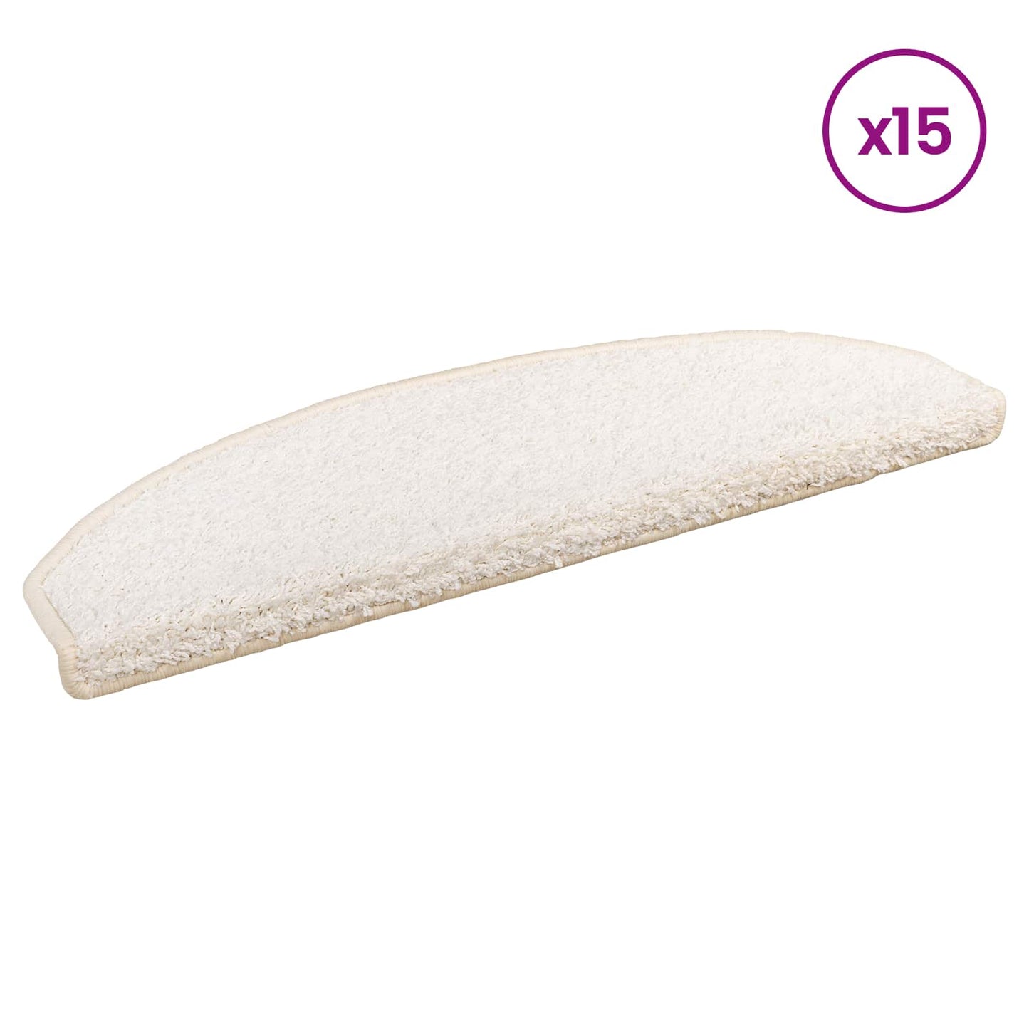 Selvklæbende Trappemåtter 15 pcs Hvid 80 x 24,5 x 3,5 cm