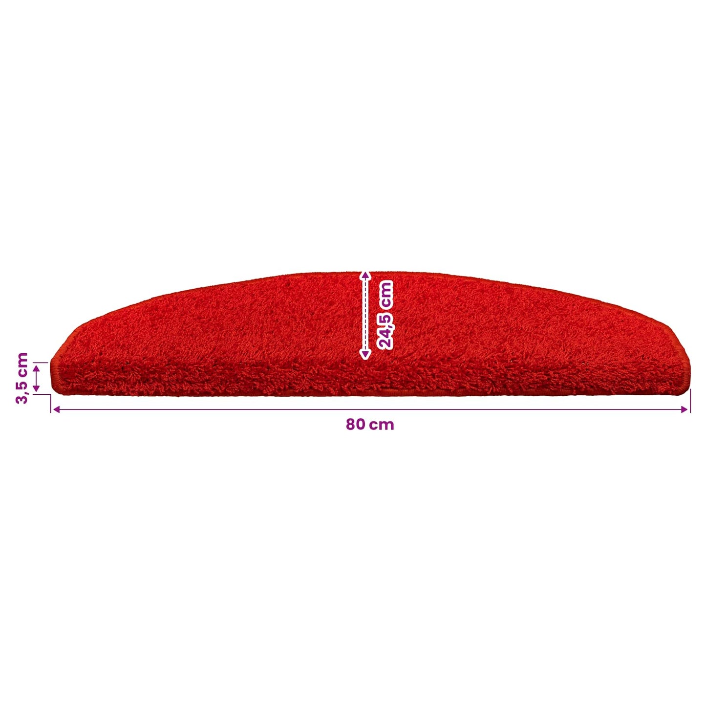 Selvklæbende Trappemåtter 15 pcs Rød 80 x 24,5 x 3,5 cm