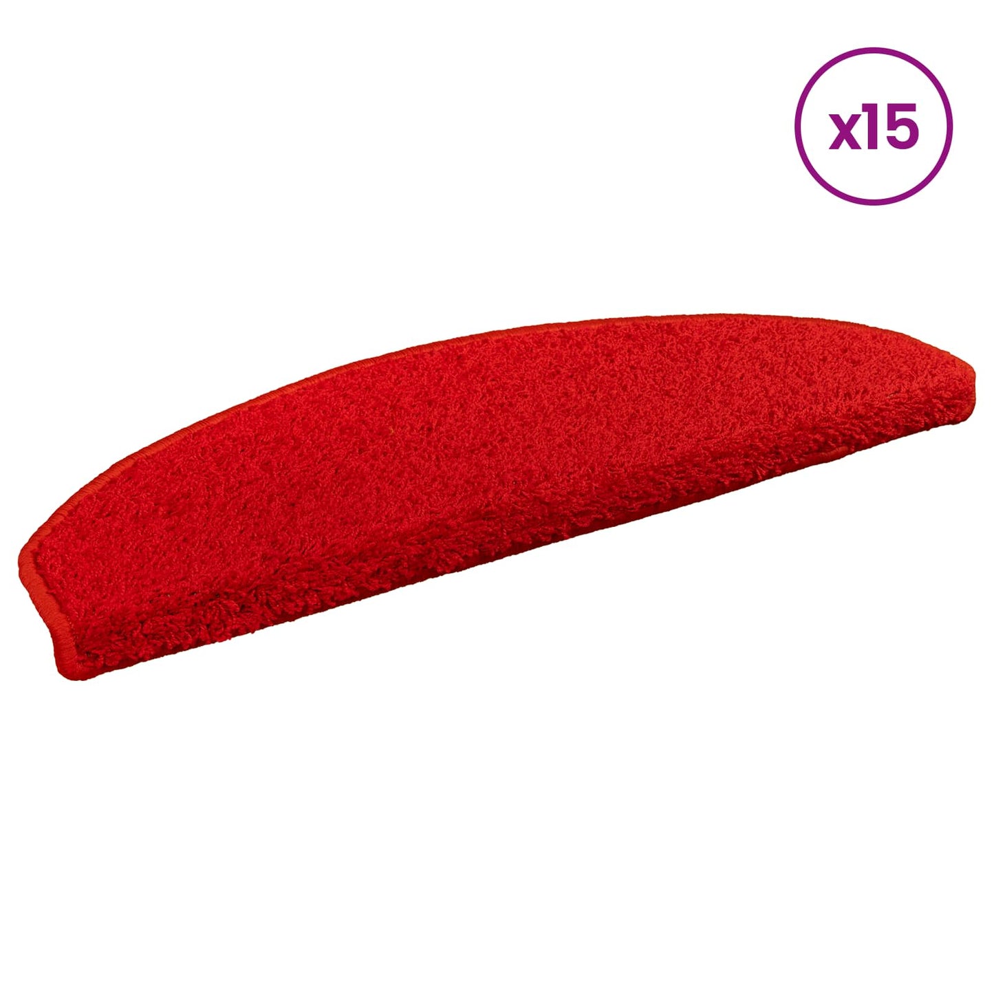 Selvklæbende Trappemåtter 15 pcs Rød 80 x 24,5 x 3,5 cm