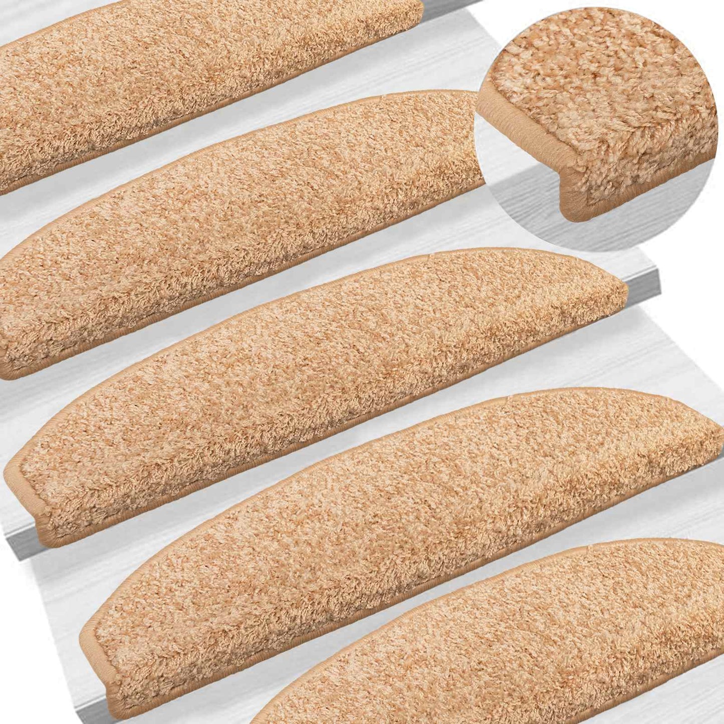 Selvklæbende Trappemåtter 15 pcs Guld 80 x 24,5 x 3,5 cm
