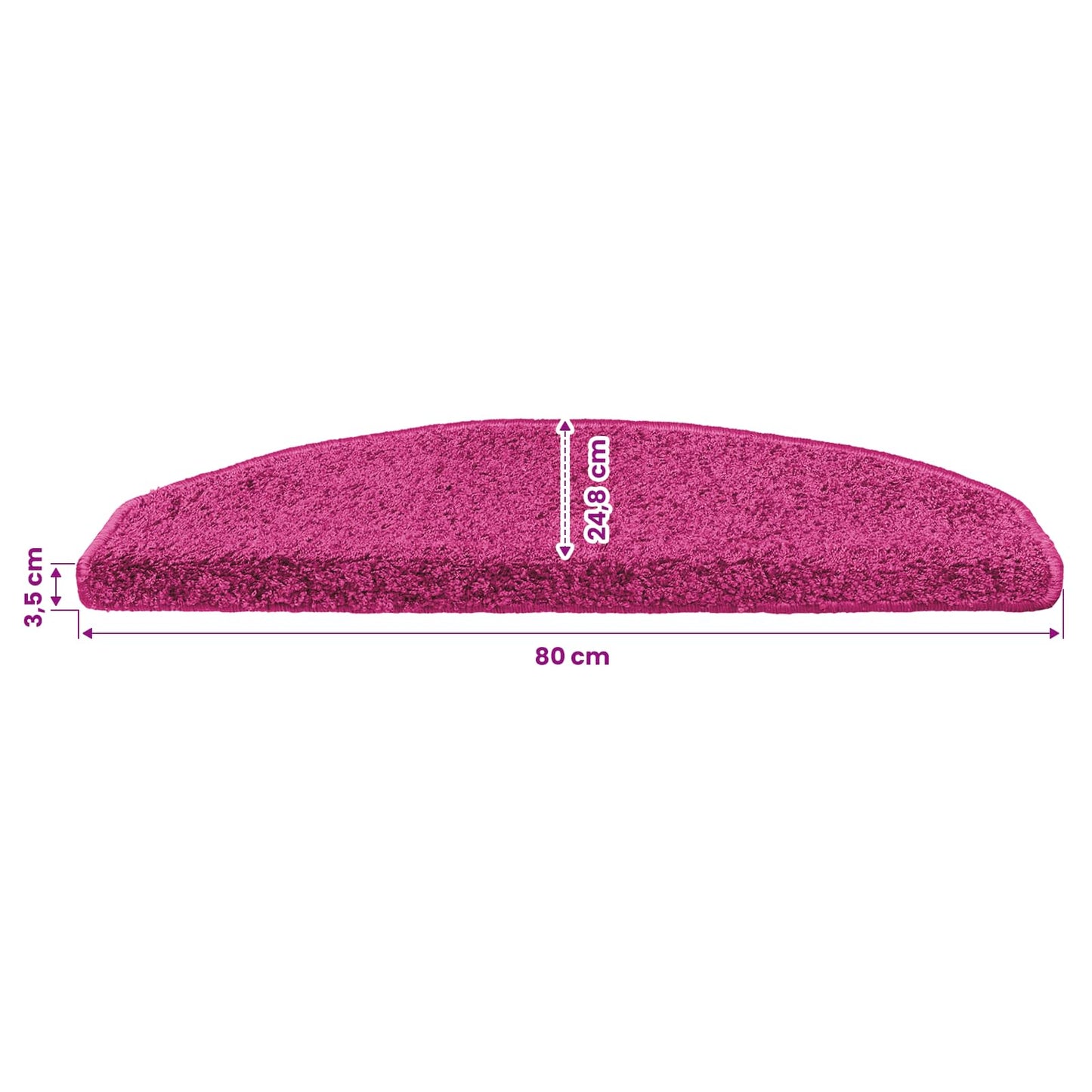 Selvklæbende Trappemåtter 15 pcs Lyserød 80 x 24,5 x 3,5 cm