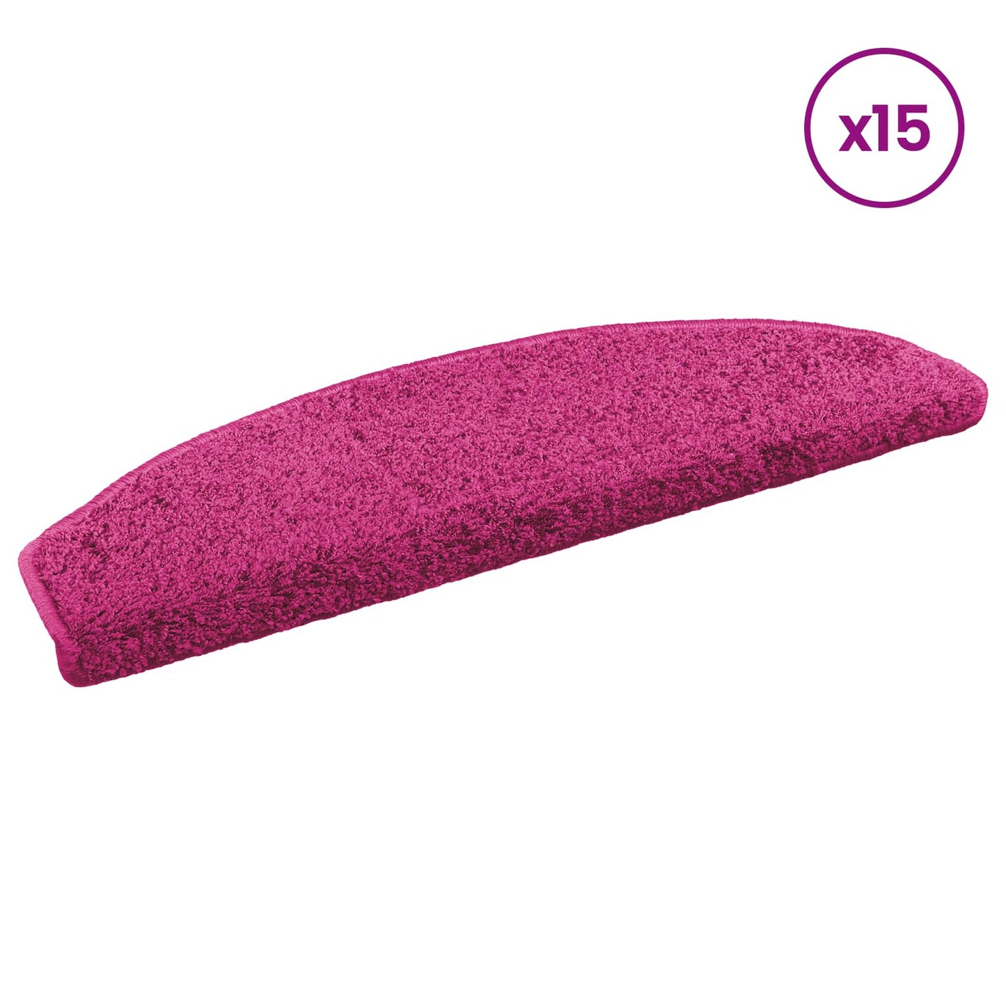 Selvklæbende Trappemåtter 15 pcs Lyserød 80 x 24,5 x 3,5 cm