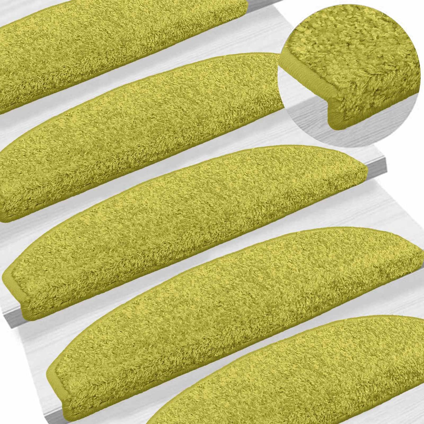 Selvklæbende Trappemåtter 15 pcs Grøn 80 x 24,5 x 3,5 cm