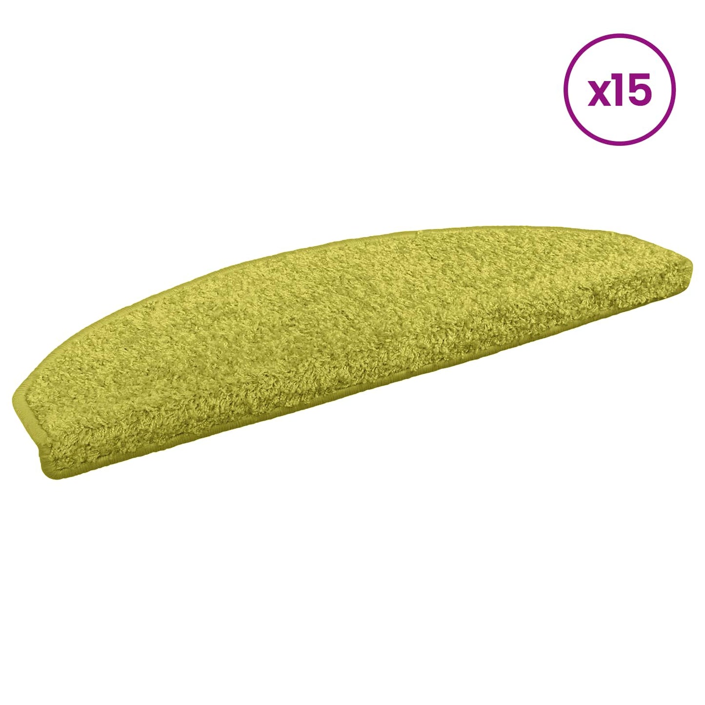 Selvklæbende Trappemåtter 15 pcs Grøn 80 x 24,5 x 3,5 cm