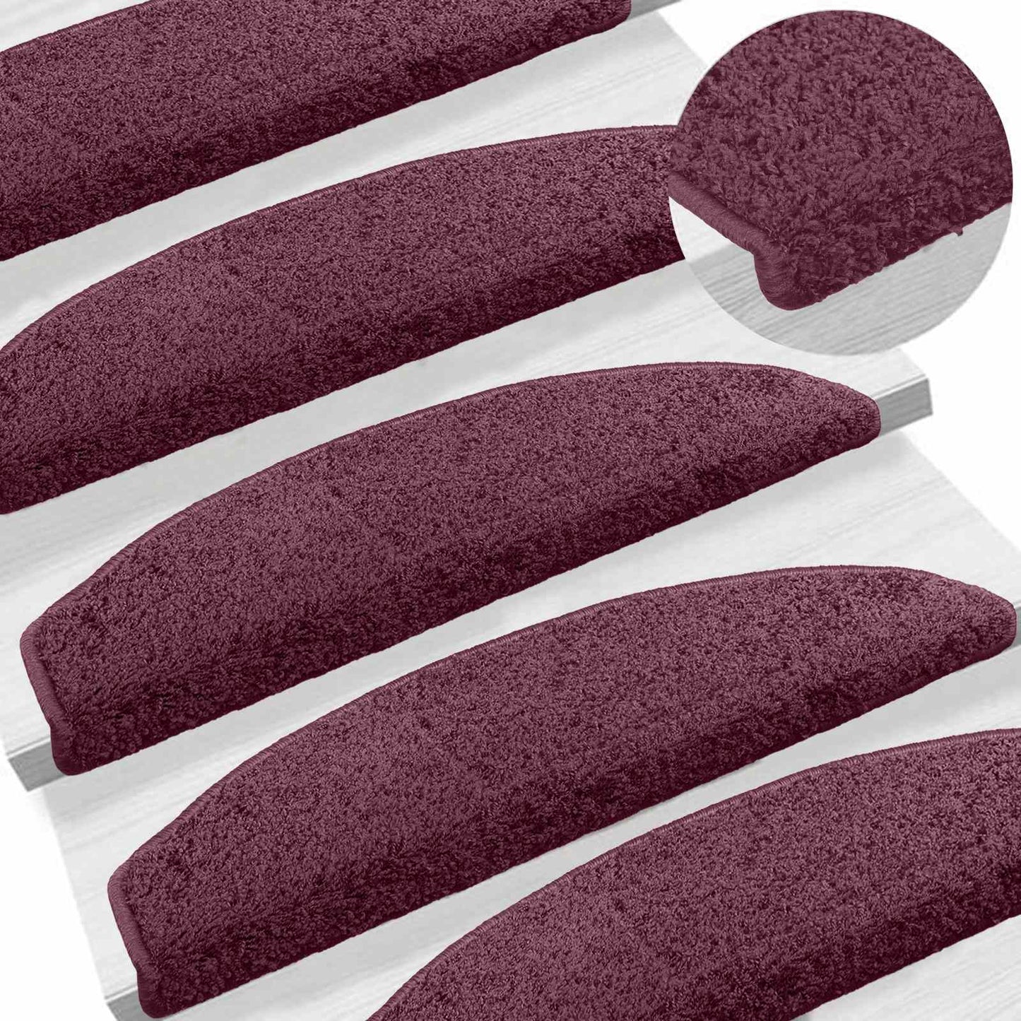 Selvklæbende Trappemåtter 15 pcs Mørk lilla 80 x 24,5 x 3,5 cm