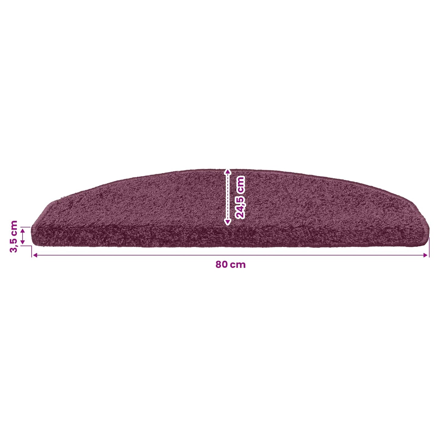 Selvklæbende Trappemåtter 15 pcs Mørk lilla 80 x 24,5 x 3,5 cm