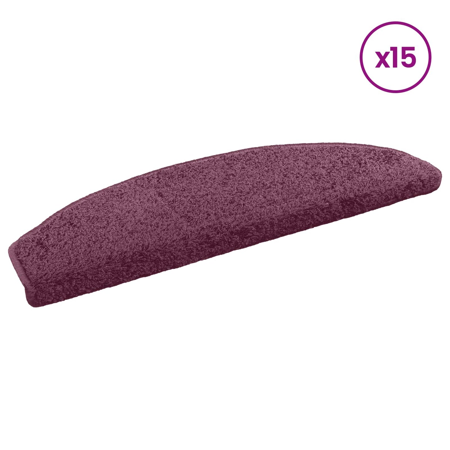 Selvklæbende Trappemåtter 15 pcs Mørk lilla 80 x 24,5 x 3,5 cm