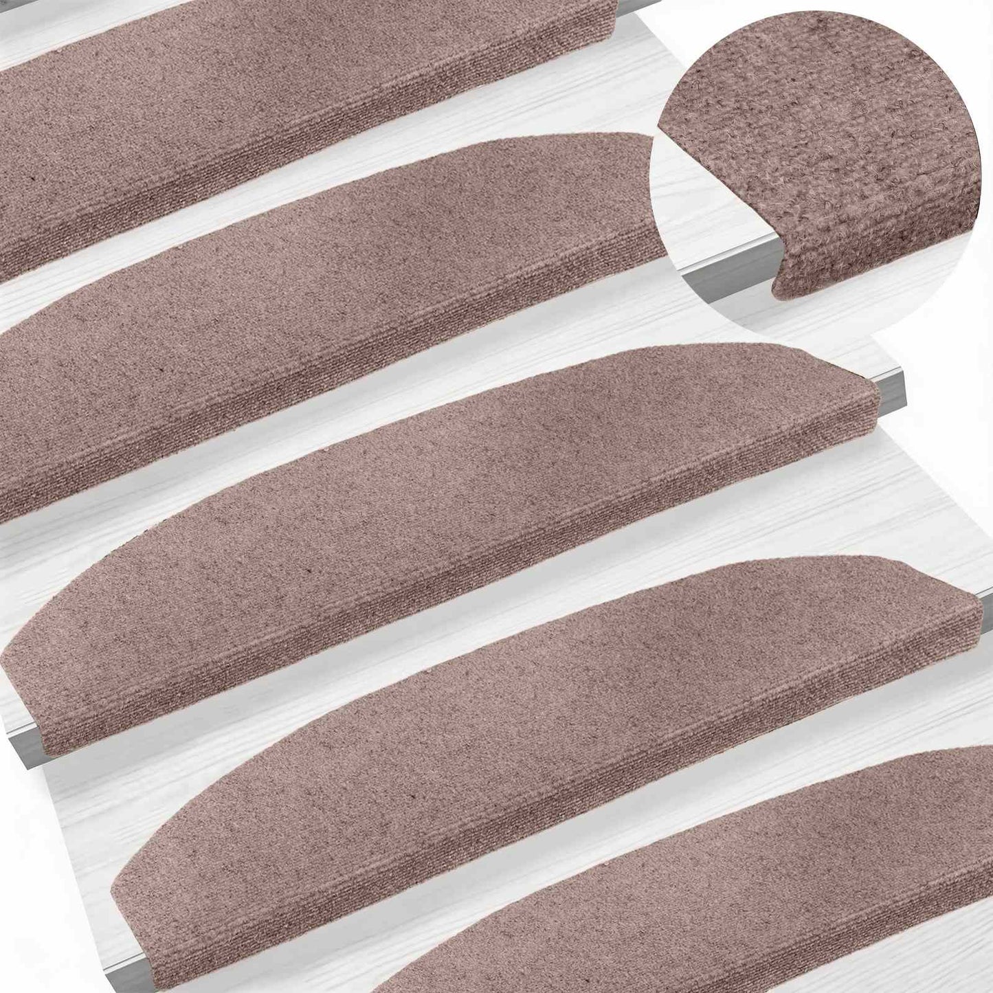 Selvklæbende Trappemåtter 15 pcs Beige 80 x 24,5 x 3,5 cm