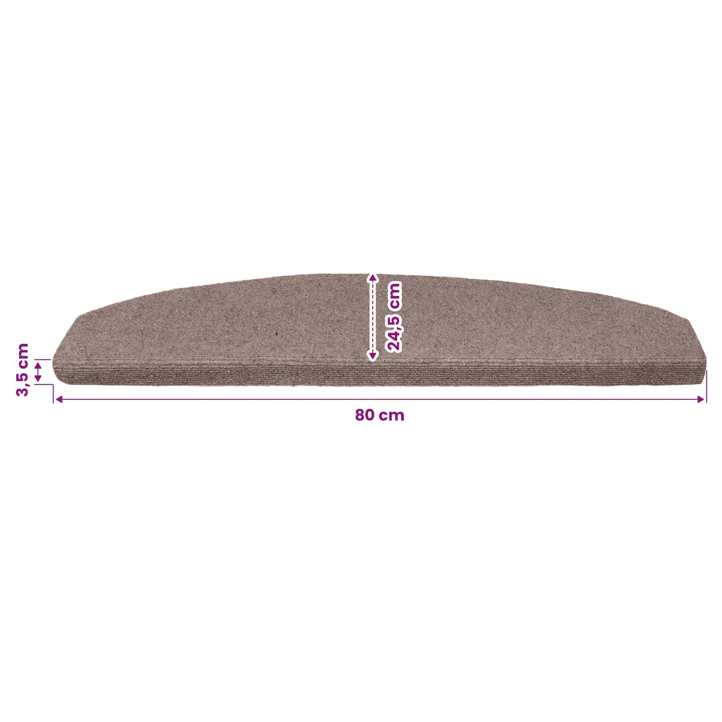 Selvklæbende Trappemåtter 15 pcs Beige 80 x 24,5 x 3,5 cm