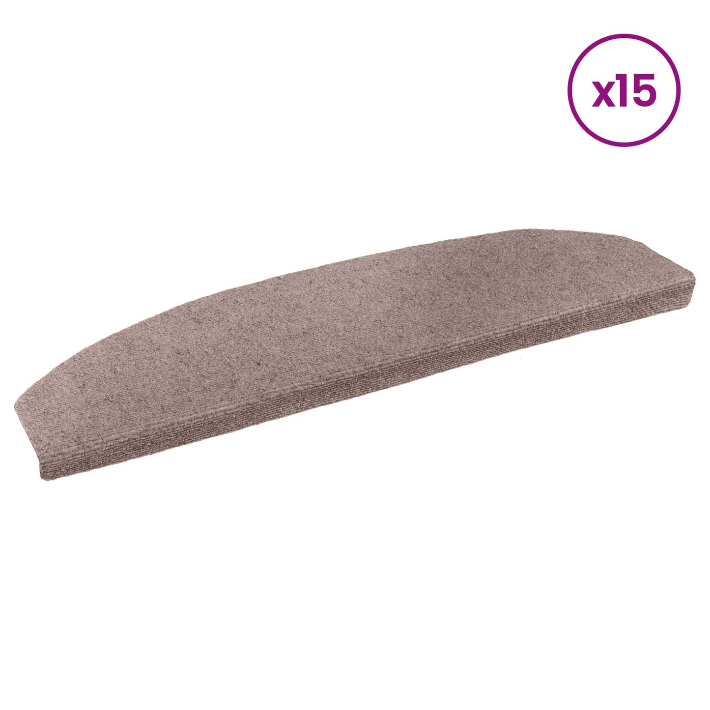 Selvklæbende Trappemåtter 15 pcs Beige 80 x 24,5 x 3,5 cm