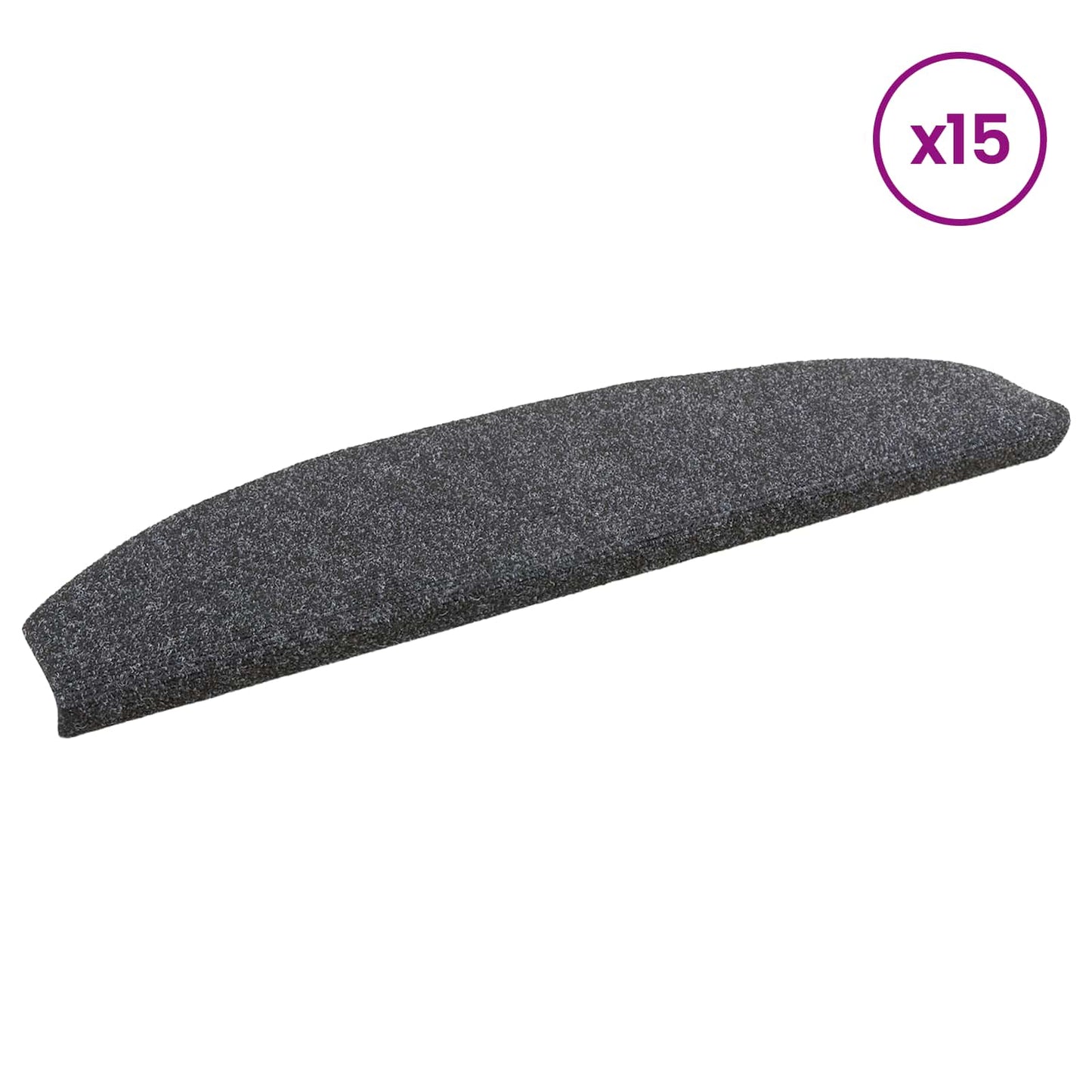Selvklæbende Trappemåtter 15 pcs Mørkegrå 80 x 24,5 x 3,5 cm
