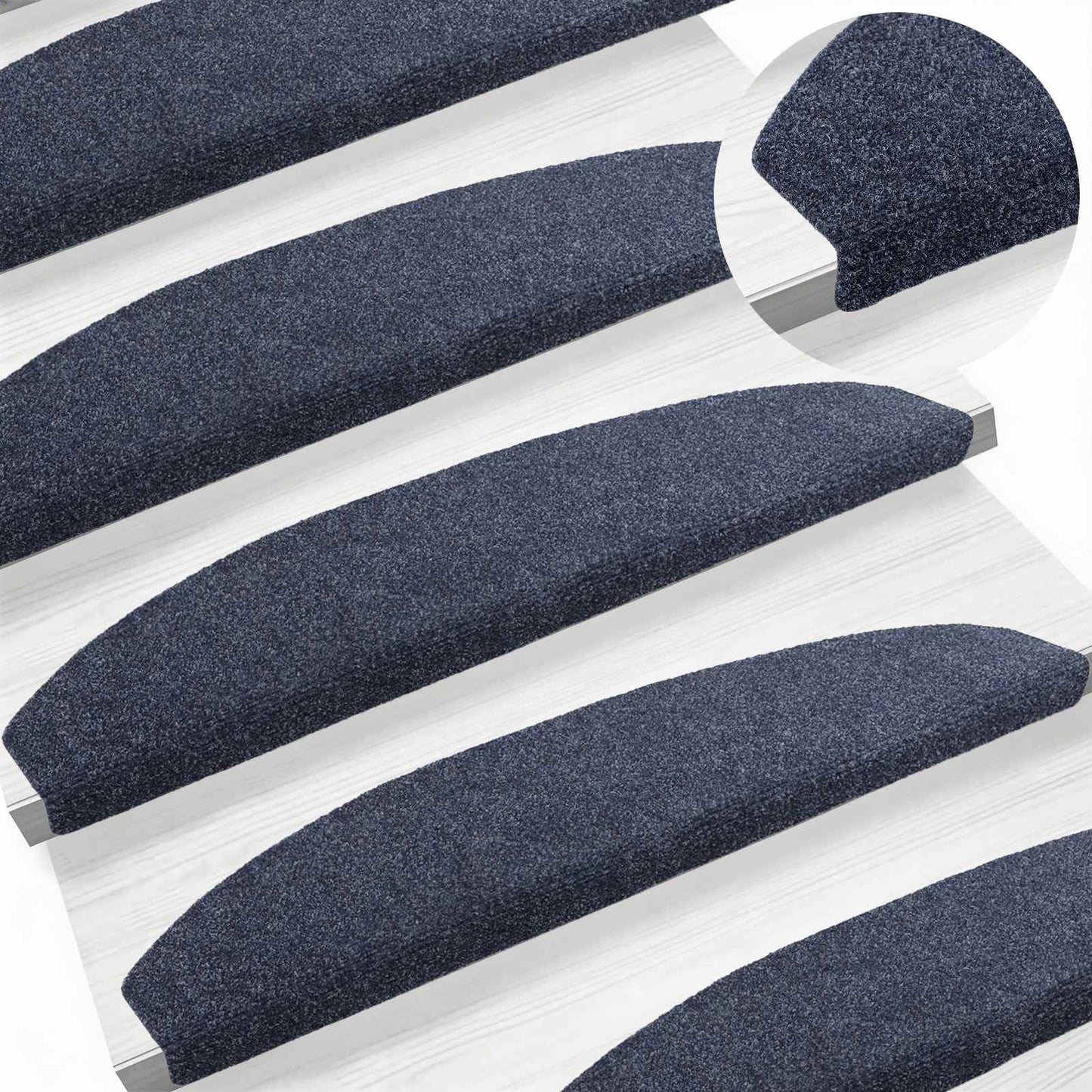 Selvklæbende Trappemåtter 15 pcs Blå 80 x 24,5 x 3,5 cm