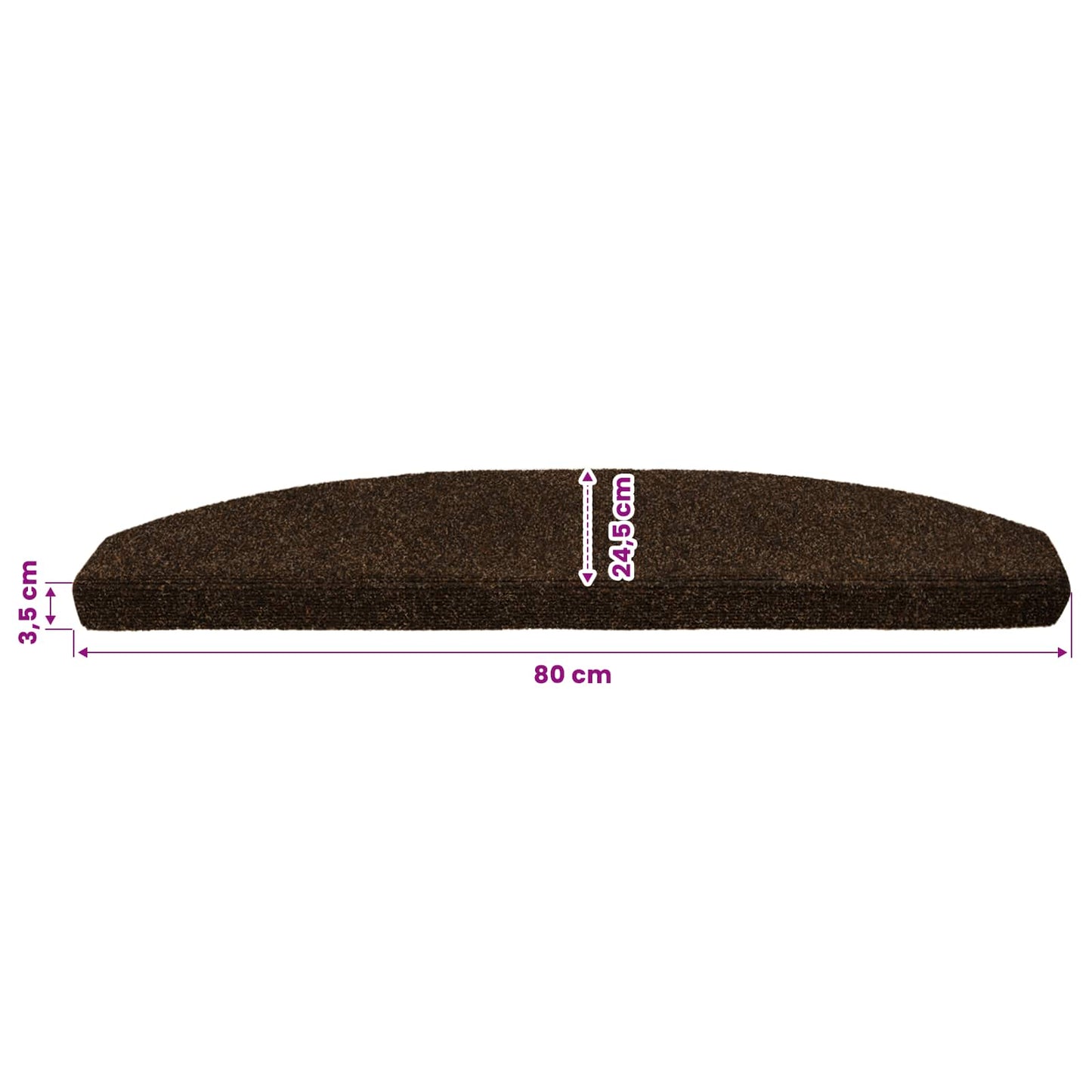 Selvklæbende Trappemåtter 15 pcs Brun 80 x 24,5 x 3,5 cm