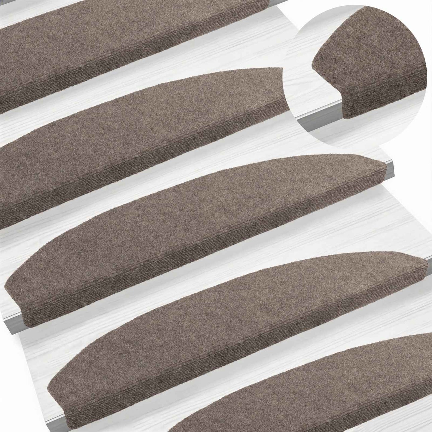 Selvklæbende Trappemåtter 15 pcs Mokka 80 x 24,5 x 3,5 cm