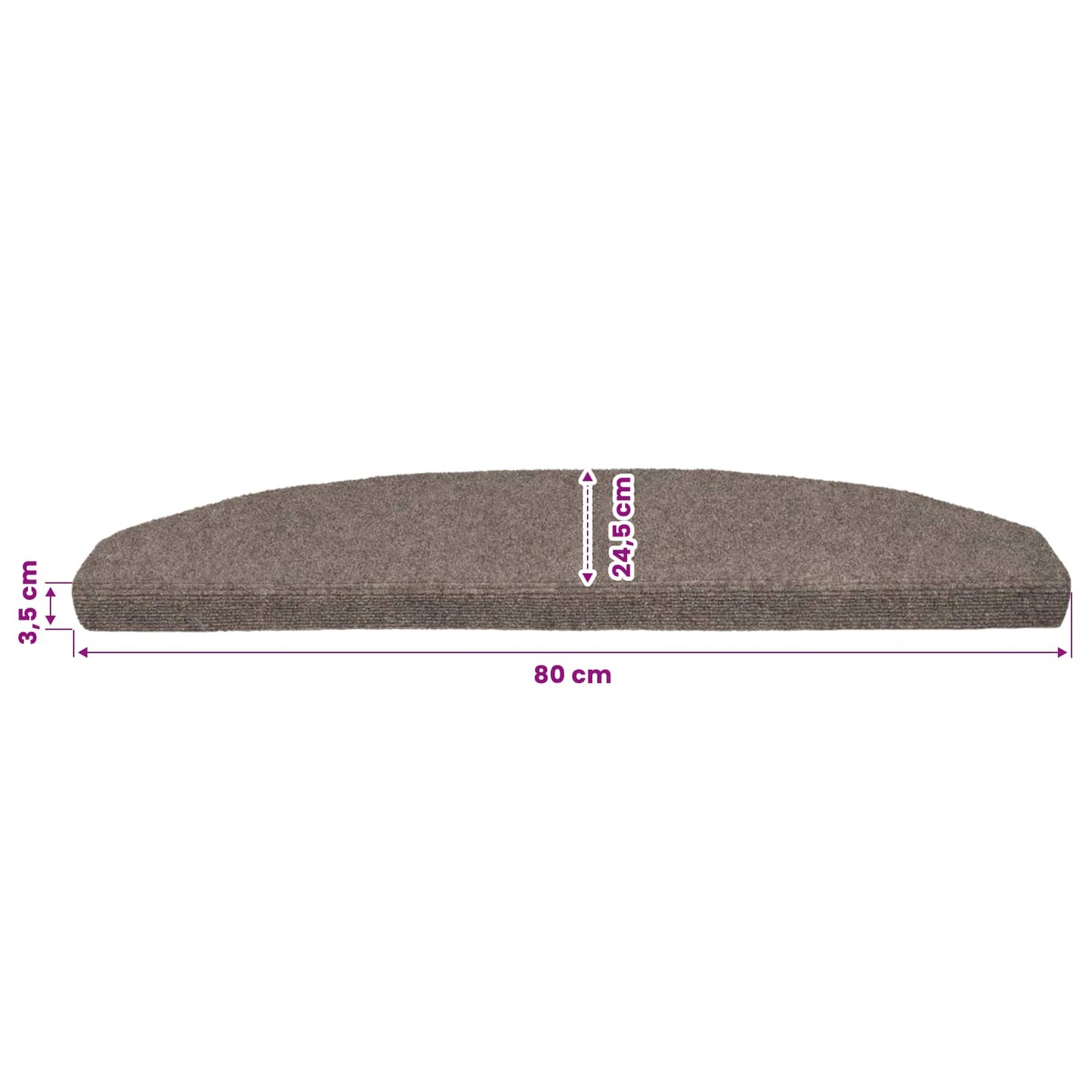 Selvklæbende Trappemåtter 15 pcs Mokka 80 x 24,5 x 3,5 cm