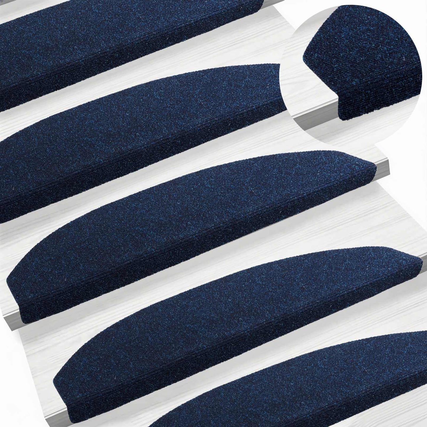 Selvklæbende Trappemåtter 15 pcs Marineblå 80 x 24,5 x 3,5 cm