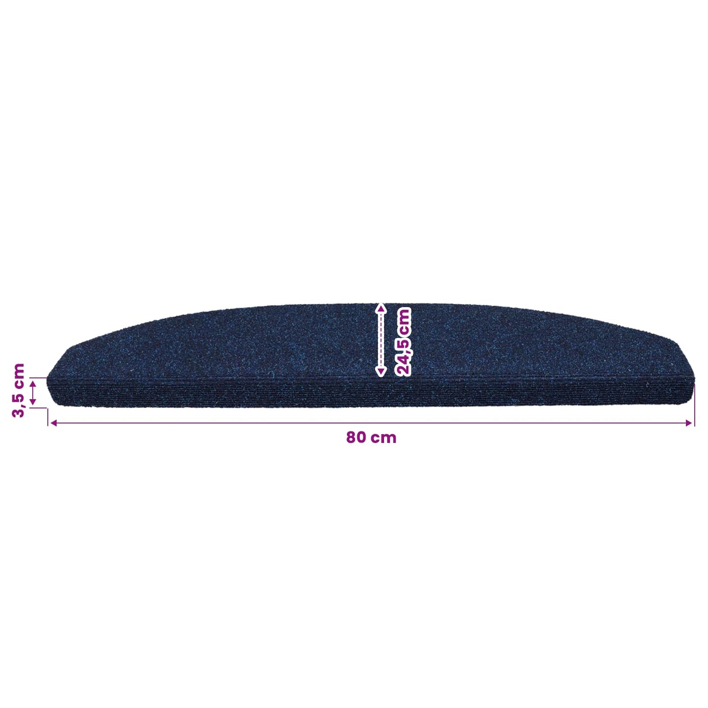 Selvklæbende Trappemåtter 15 pcs Marineblå 80 x 24,5 x 3,5 cm