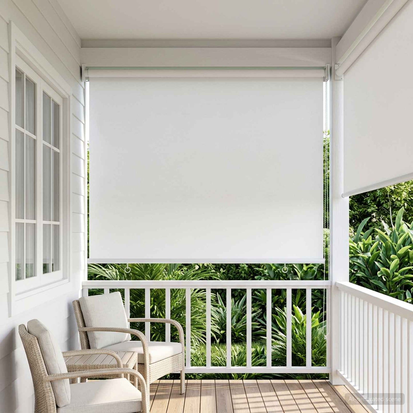 Udeterrasse Rullegardin UV Beskyttelse Hvid 65 x 230 cm (B x H)