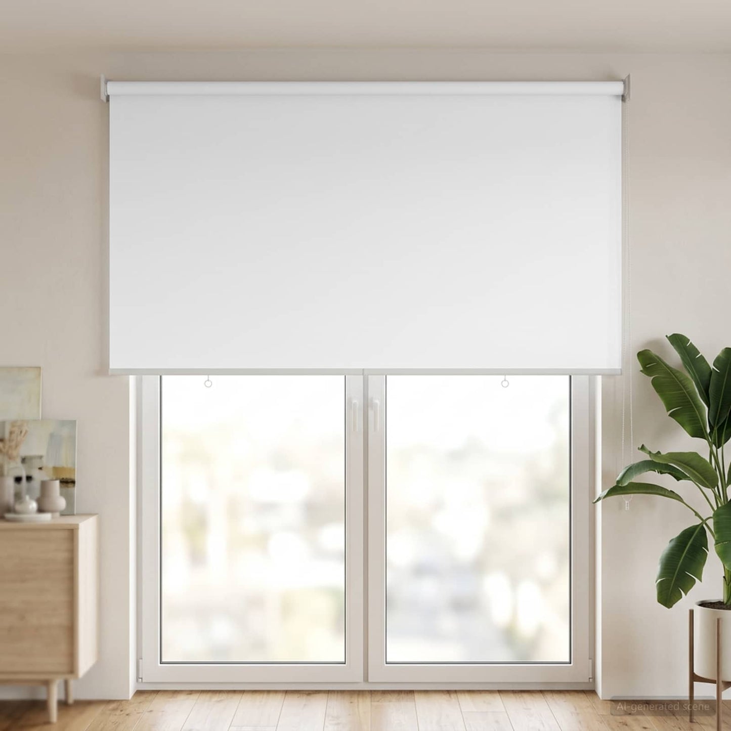 Udeterrasse Rullegardin UV Beskyttelse Hvid Polyester