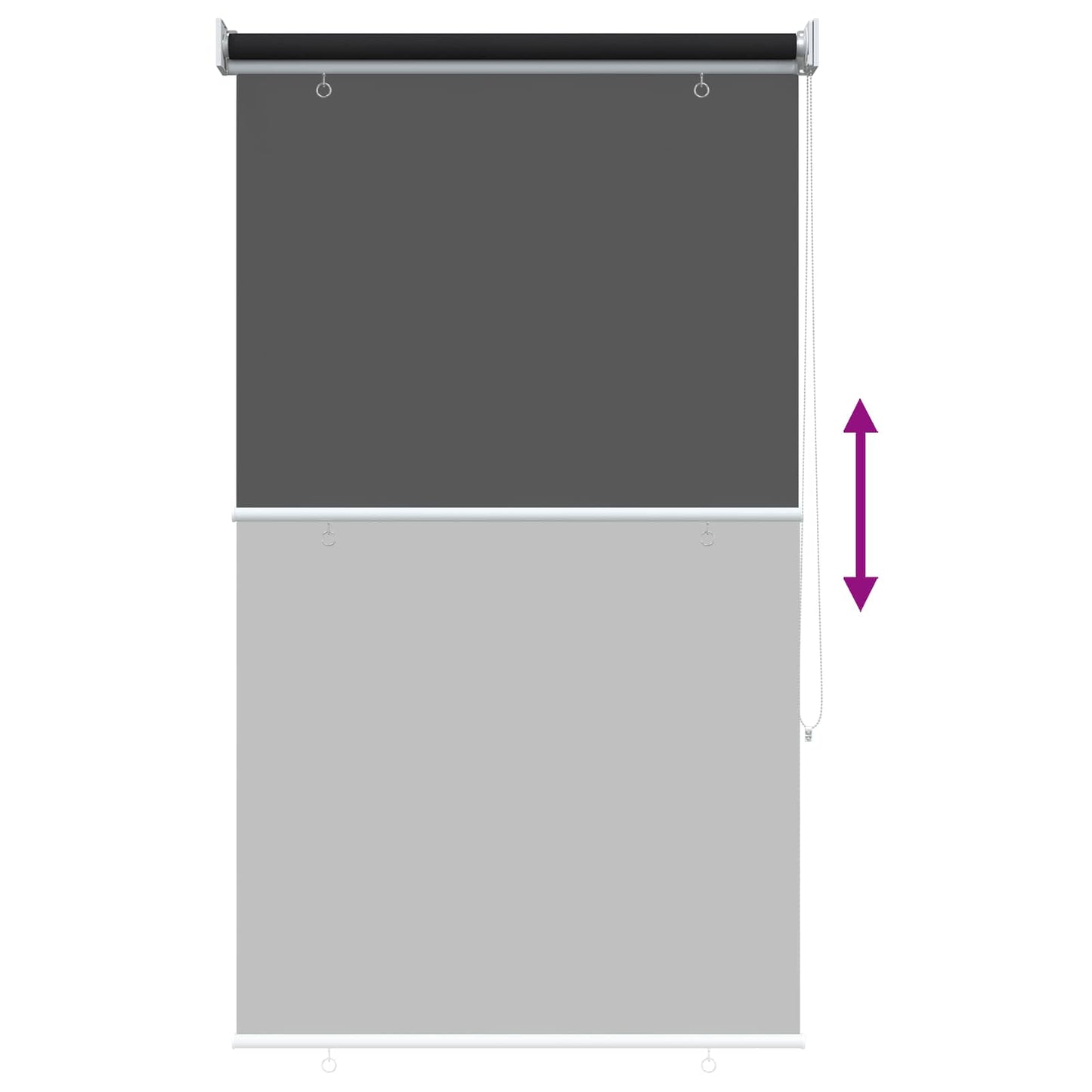 Udeterrasse Rullegardin UV Beskyttelse Sort 65 x 140 cm (B x H)