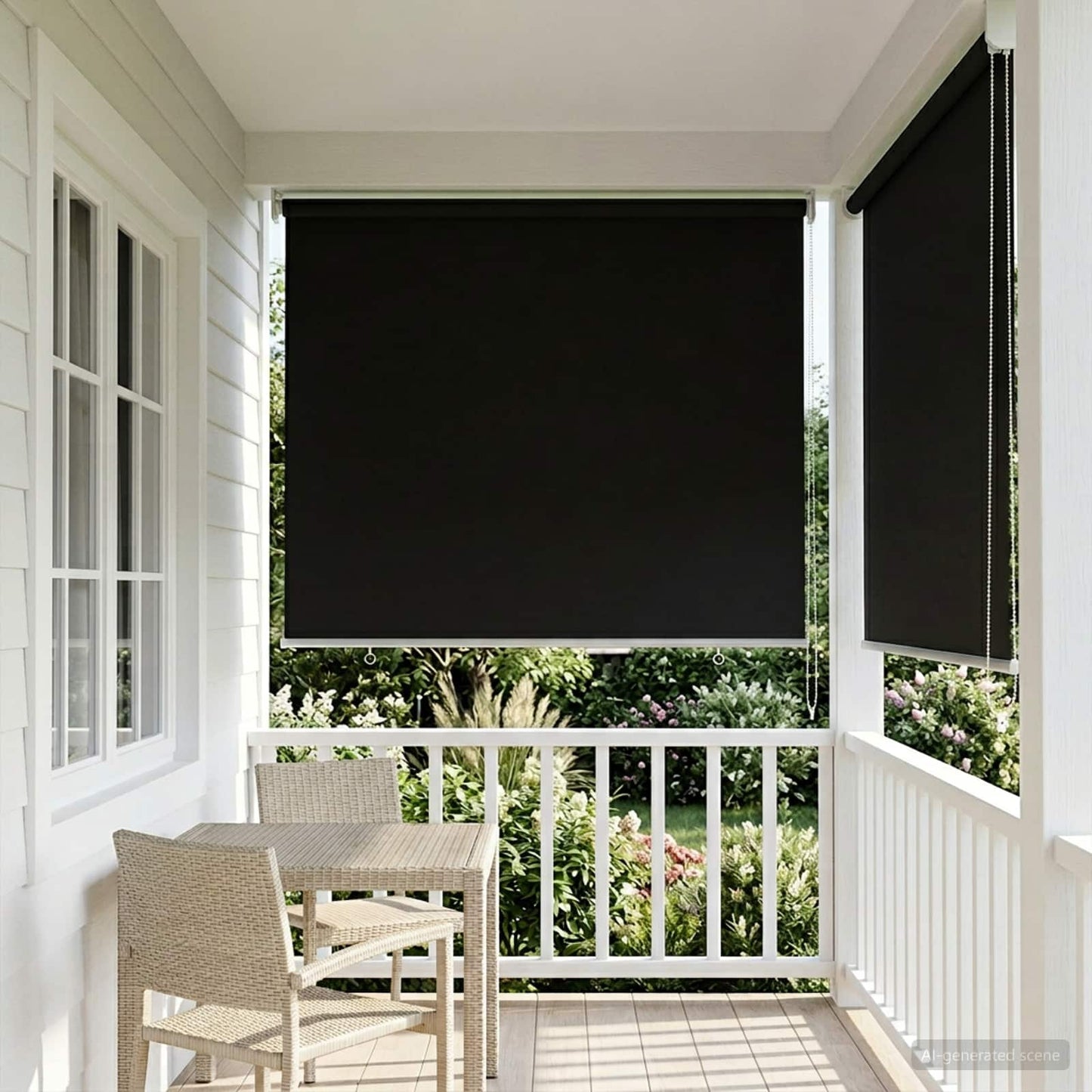 Udeterrasse Rullegardin UV Beskyttelse Sort 85 x 140 cm (B x H)