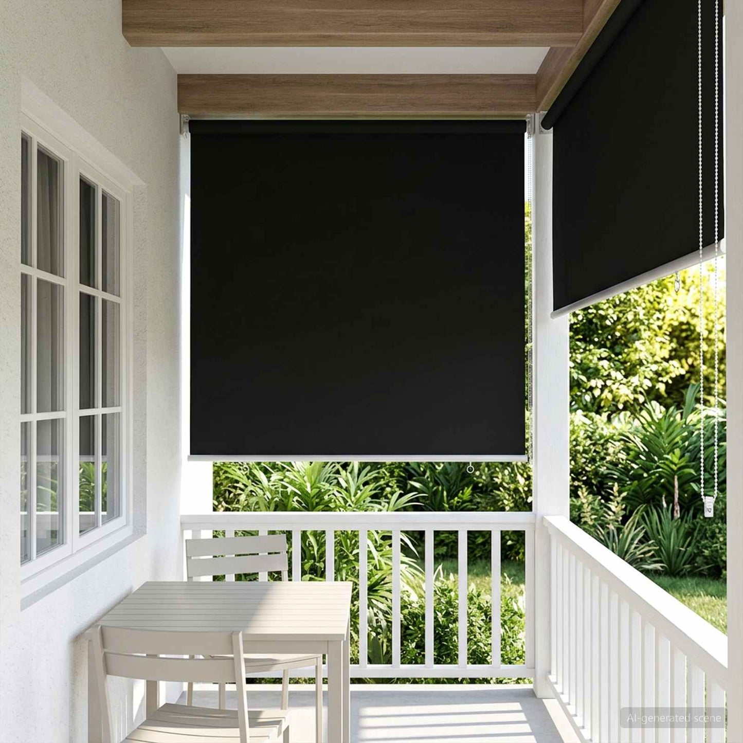 Udeterrasse Rullegardin UV Beskyttelse Sort 85 x 230 cm (B x H)