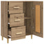 Sideboard Artisan-eg 69,5 x 34 x 90 cm Konstrueret træ