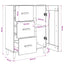 Sideboard Sort eg 69,5 x 34 x 90 cm Konstrueret træ