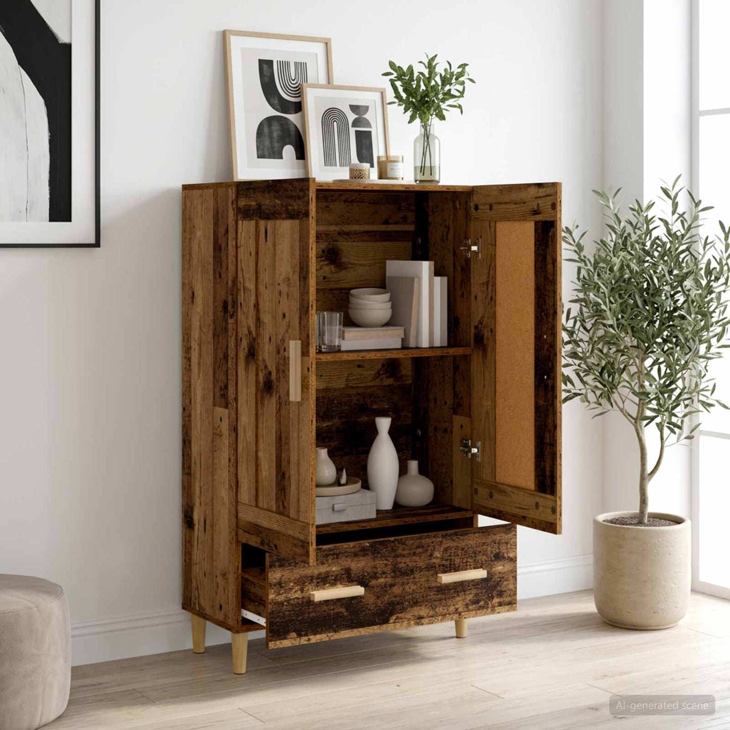 Highboard Gammelt træ 70 x 31 x 115 cm Konstrueret træ