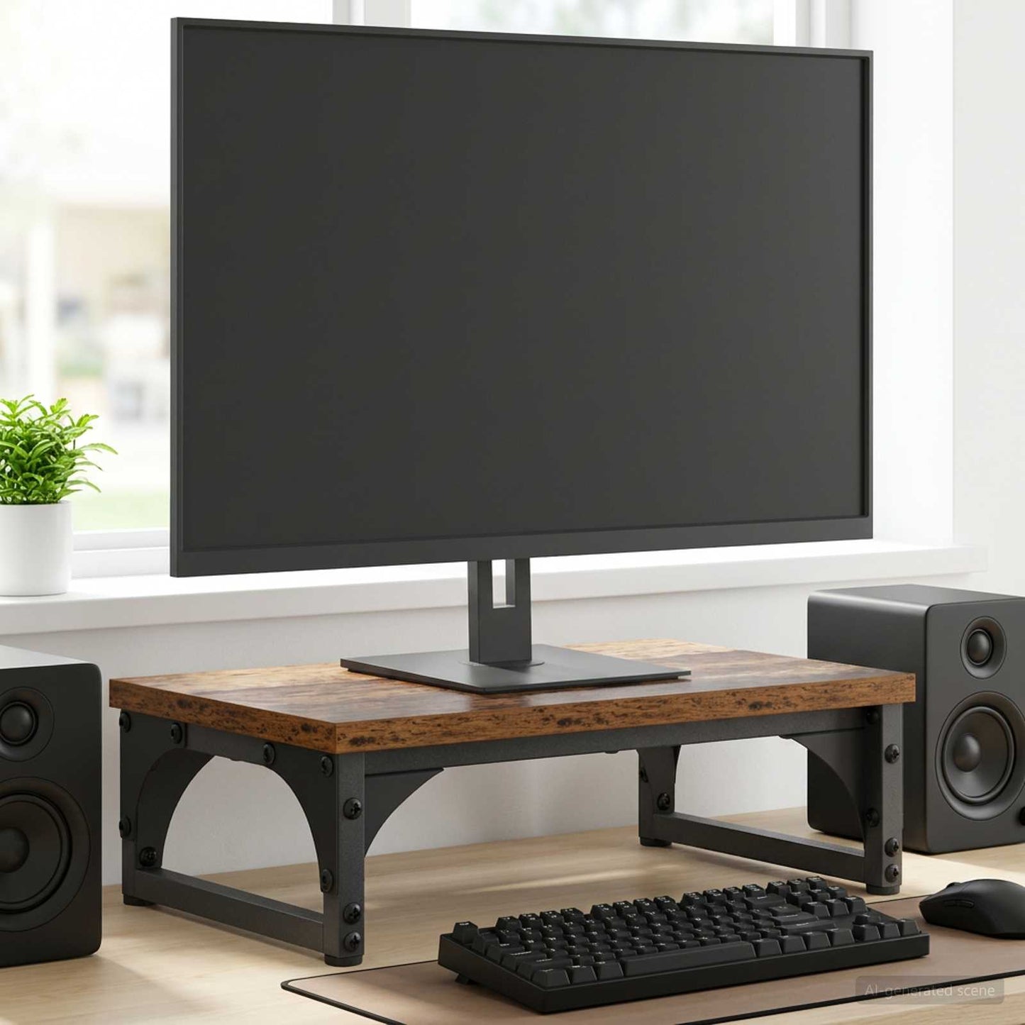 Monitor Stativ Gammelt træ 37 x 23 x 14 cm Konstrueret træ