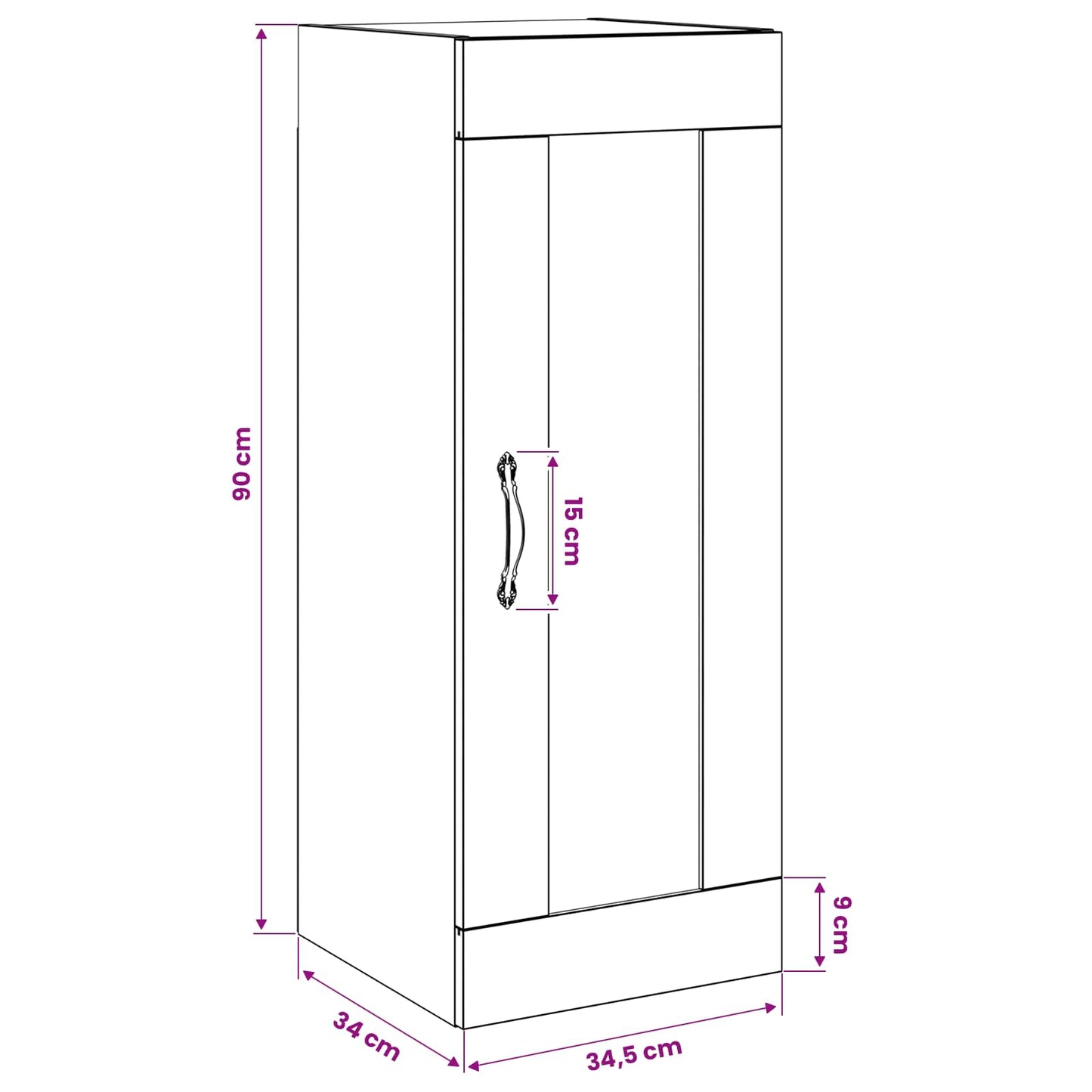Vægskab Gammelt træ 34,5 x 34 x 90 cm Konstrueret træ