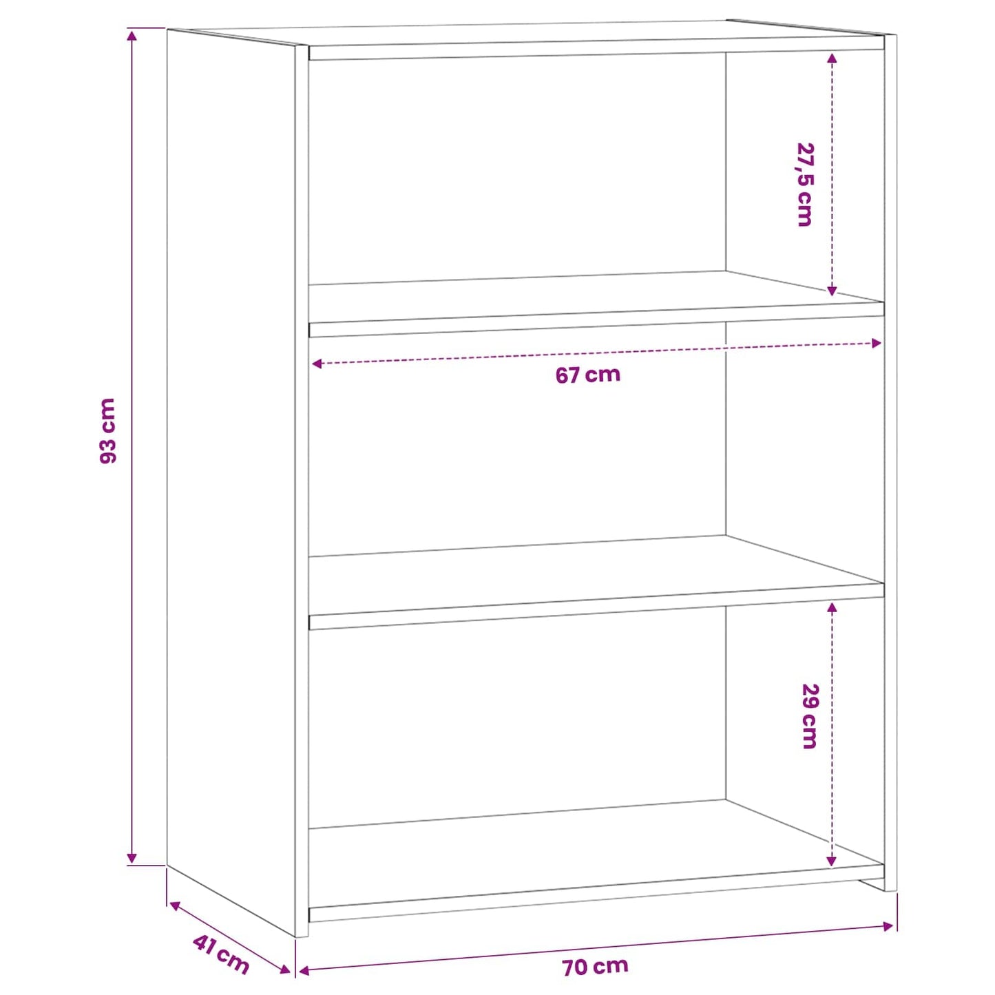 Sideboard Artisan-eg 70 x 41 x 93 cm Konstrueret træ