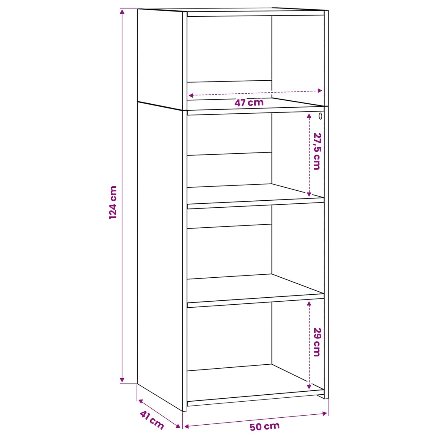 Highboard Gammelt træ 50 x 41 x 124 cm Konstrueret træ