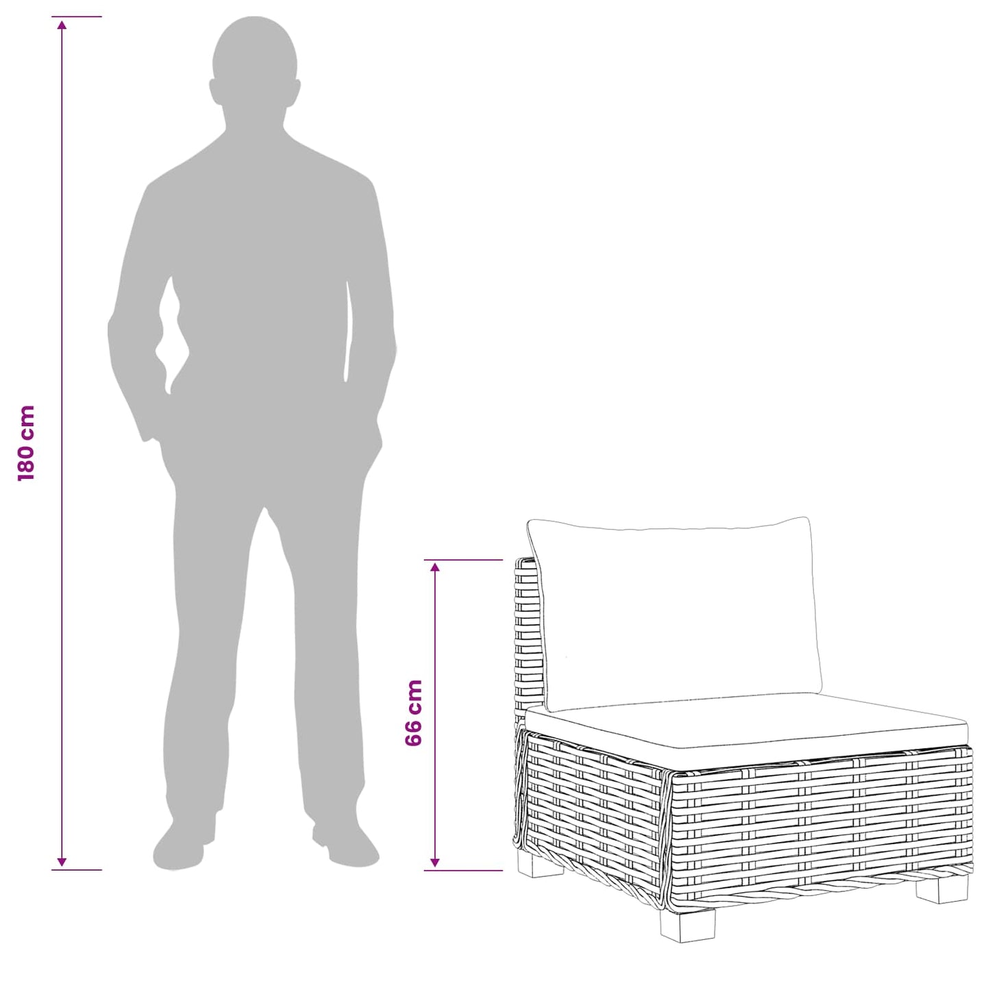 2 stk. Rattan Lounge Sæt med Puder GENDT Naturlig rattan