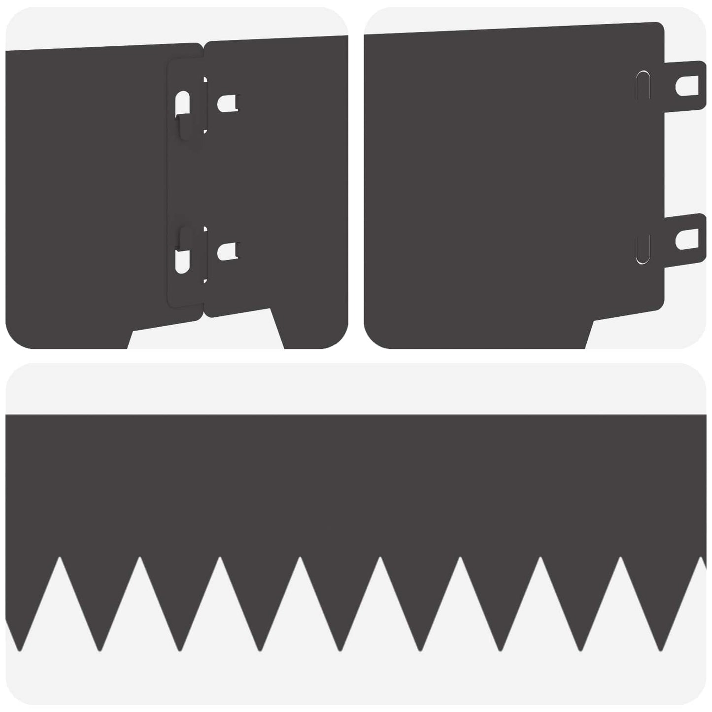 Plænekant 10 pcs Længde Højde 103 x 15 cm Stål Sort