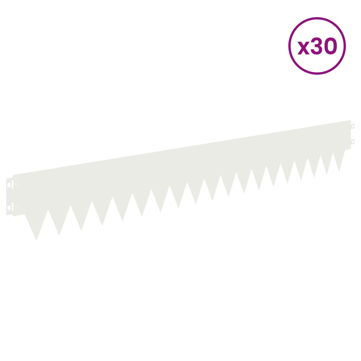 Plænekant 30 pcs 103 x 15 cm metal Hvid