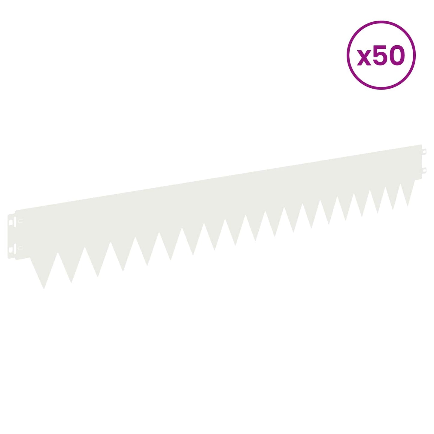 Plænekant 50 pcs 103 x 15 cm metal Hvid