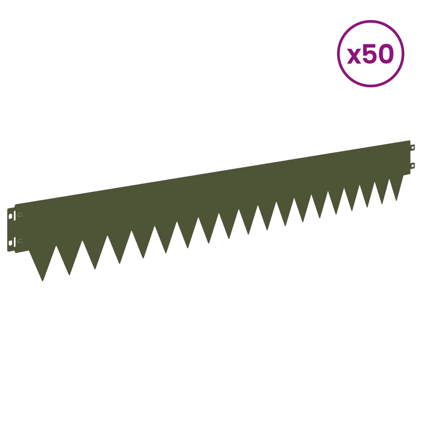 Plænekant 50 pcs 103 x 15 cm metal Olivengrøn