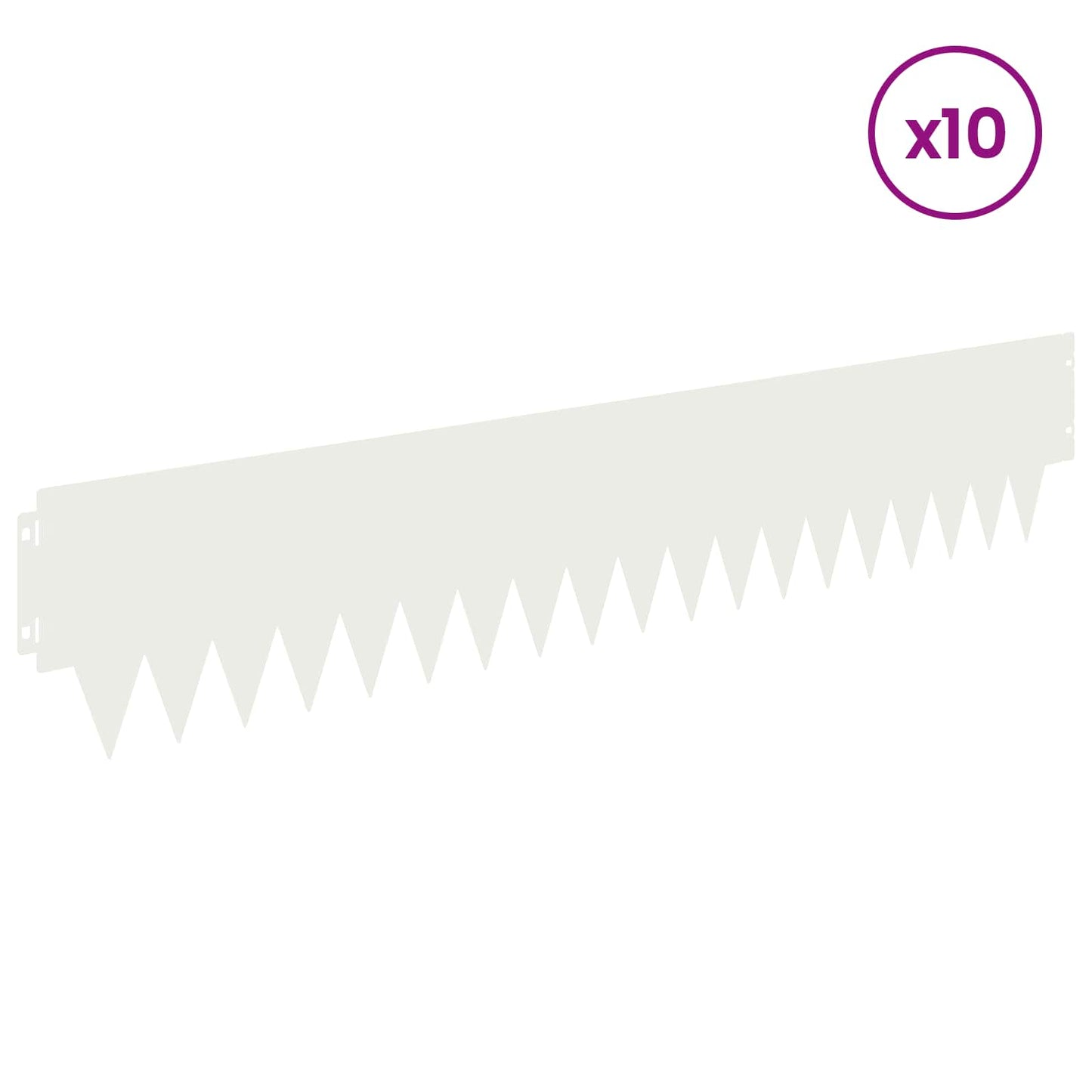 Plænekant 10 pcs 103 x 20 cm metal Hvid