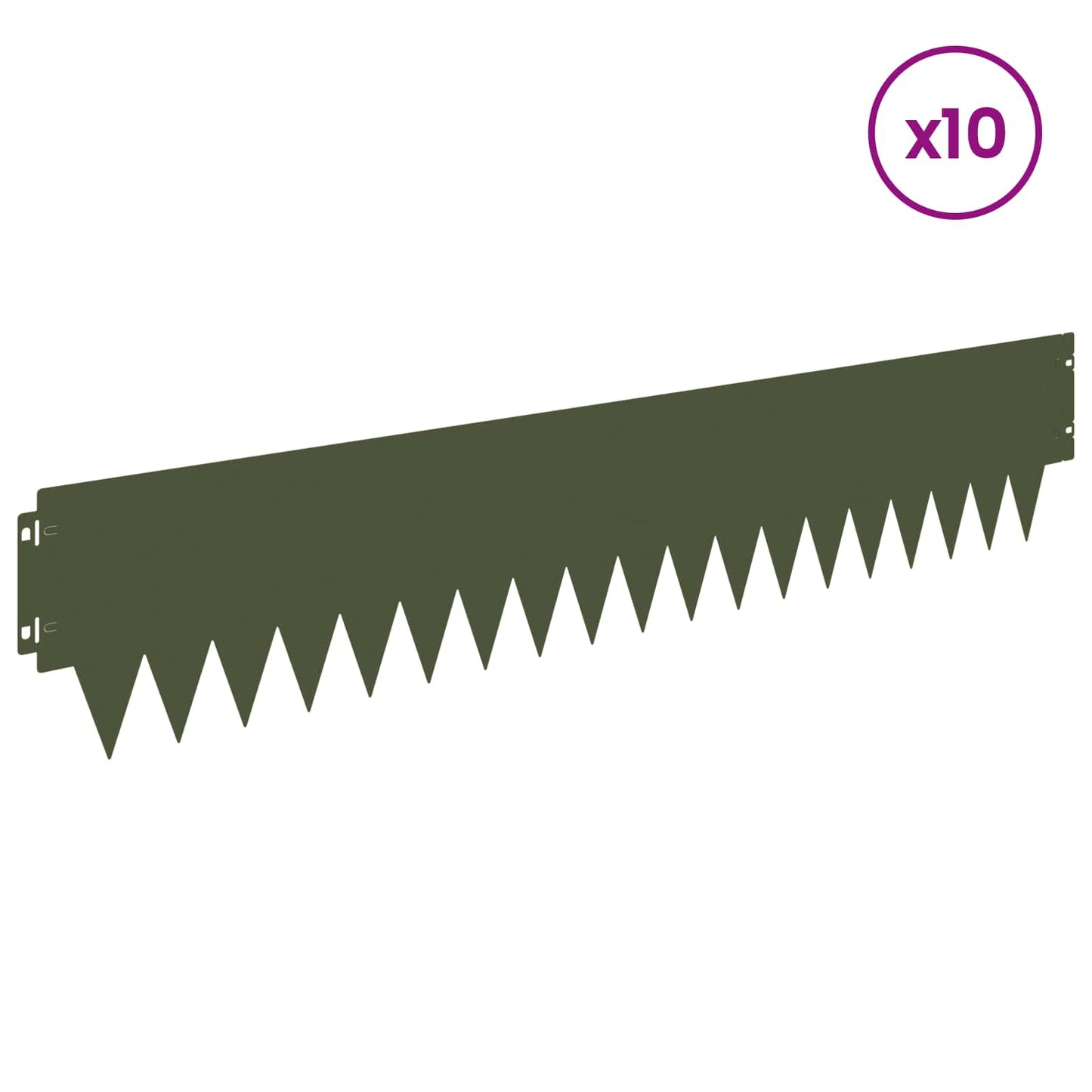 Plænekant 10 pcs 103 x 20 cm metal Olivengrøn