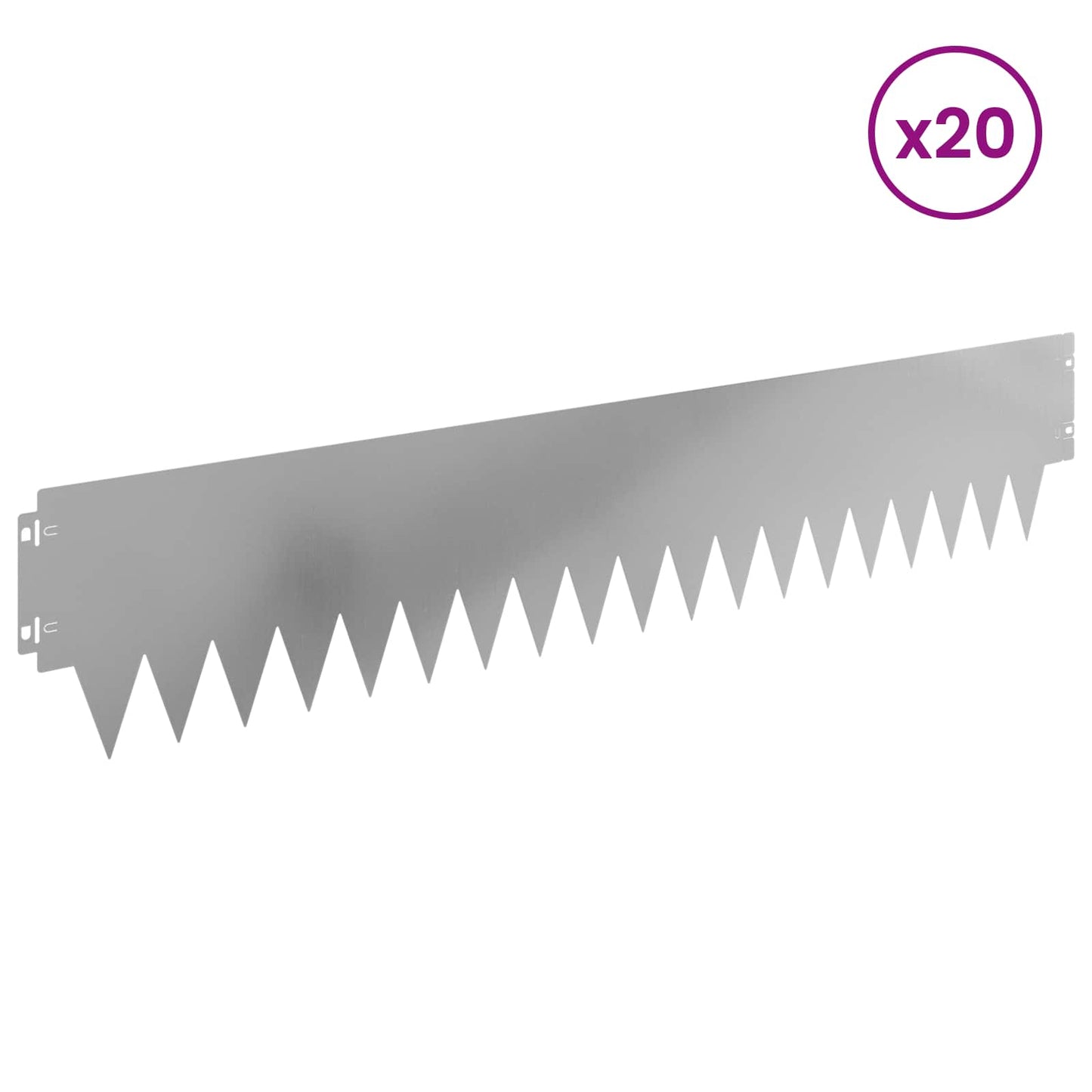 Plænekant 20 pcs 103 x 20 cm metal Sølv