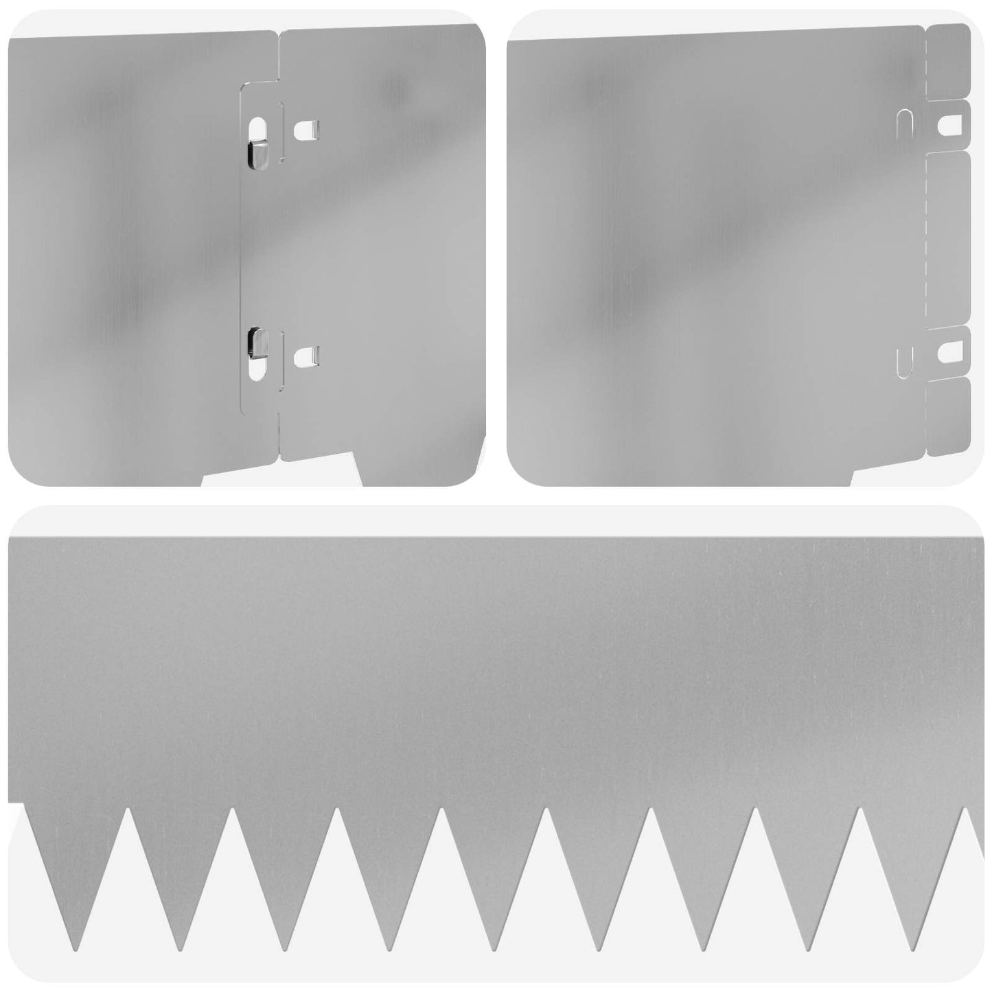 Plænekant 30 pcs 103 x 20 cm metal Sølv