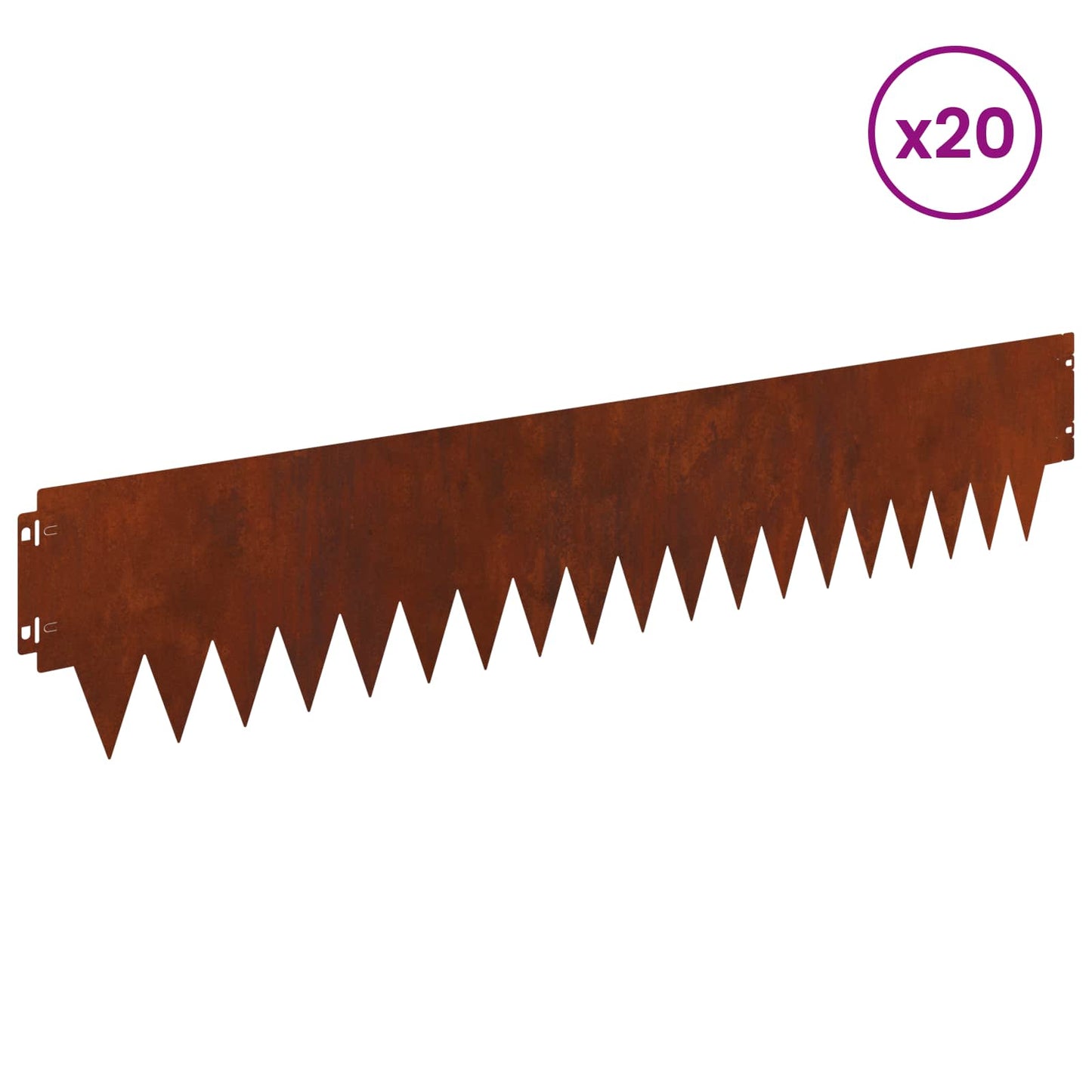 Plænekant 20 pcs 103 x 20 cm metal Rusten
